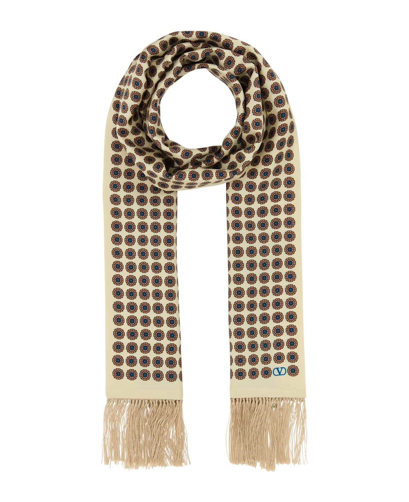 Valentino Garavani Silk Bandeau Scarf - BEIGEARANCIOAZZURRO