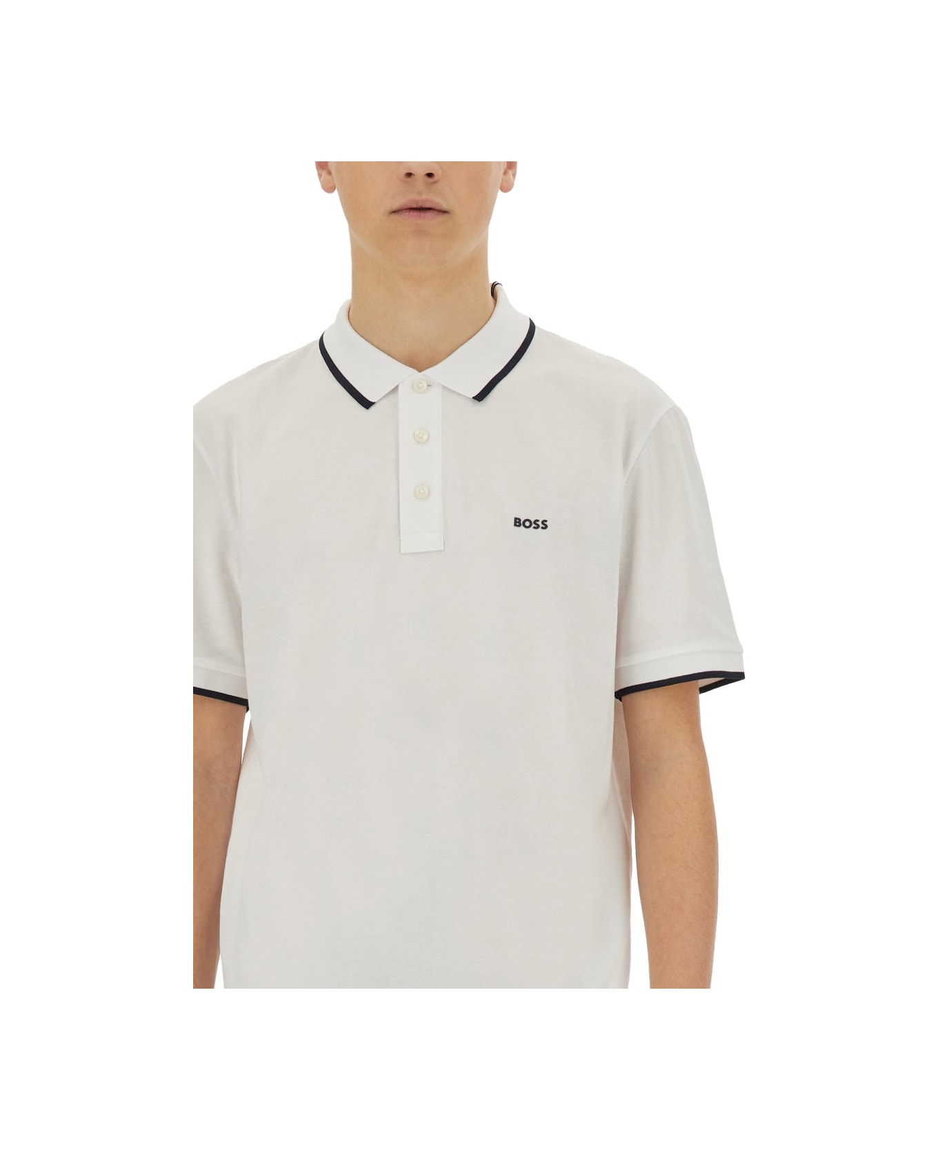 Hugo Boss Cotton Polo - WHITE