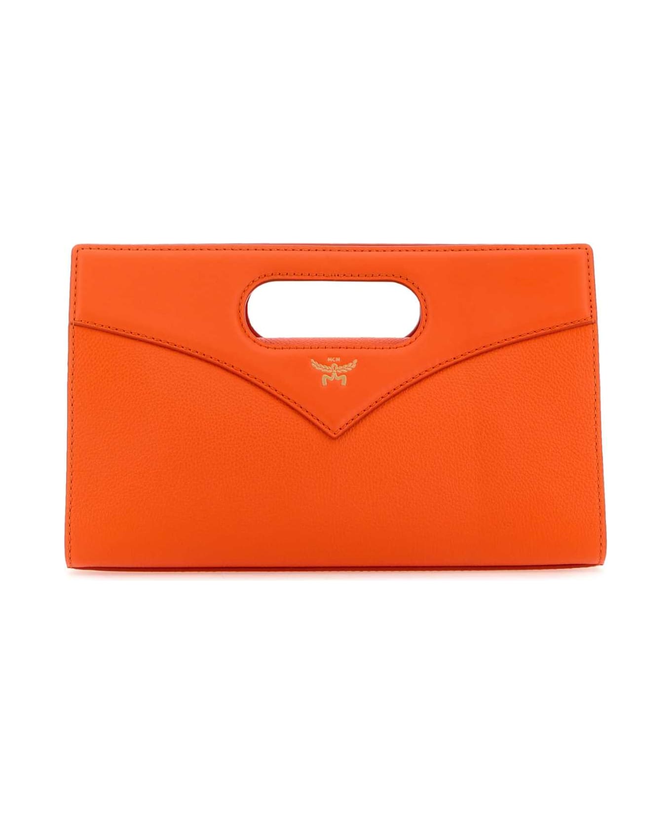 MCM Fluo Orange Leather Diamond Handbag - ORANGEADE