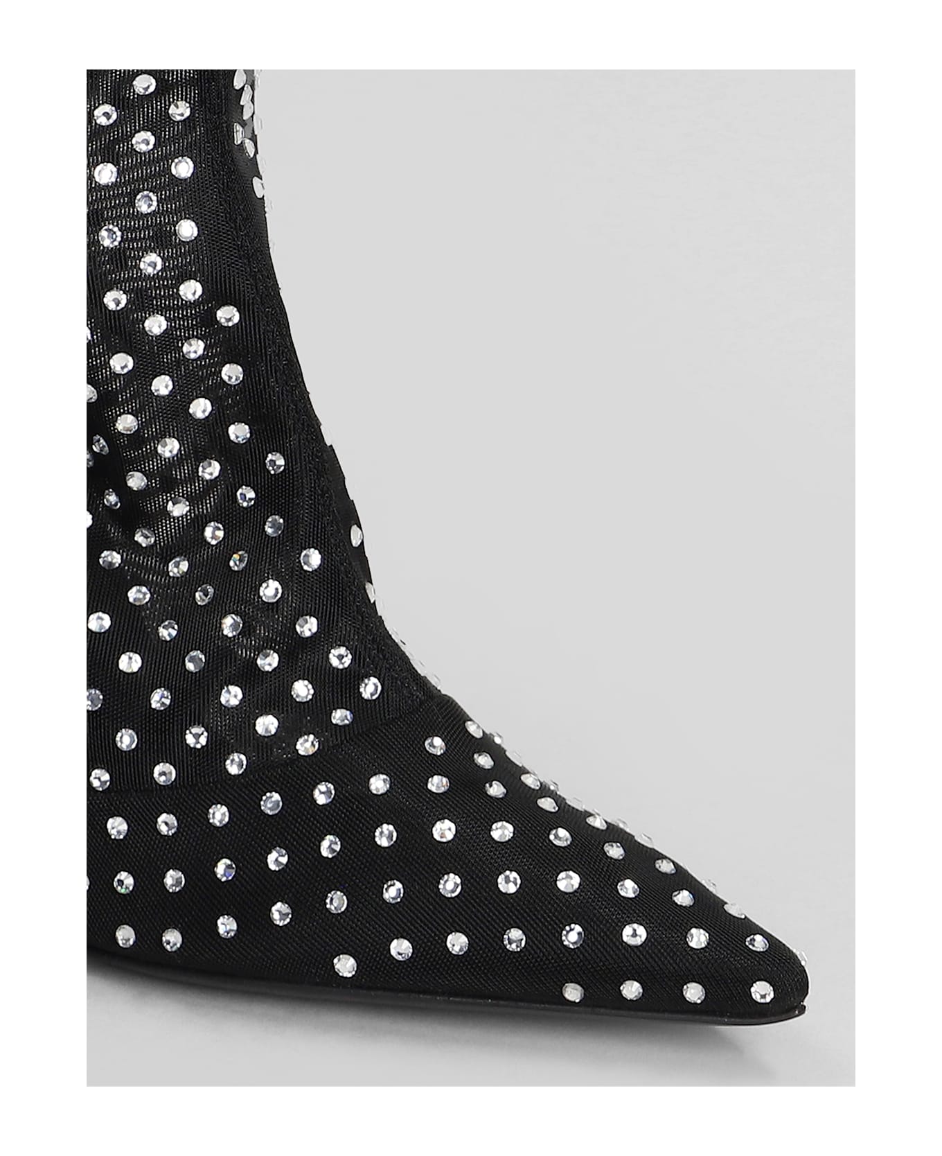 Paris Texas Lidia High Heels Ankle Boots In Black Fabric - black