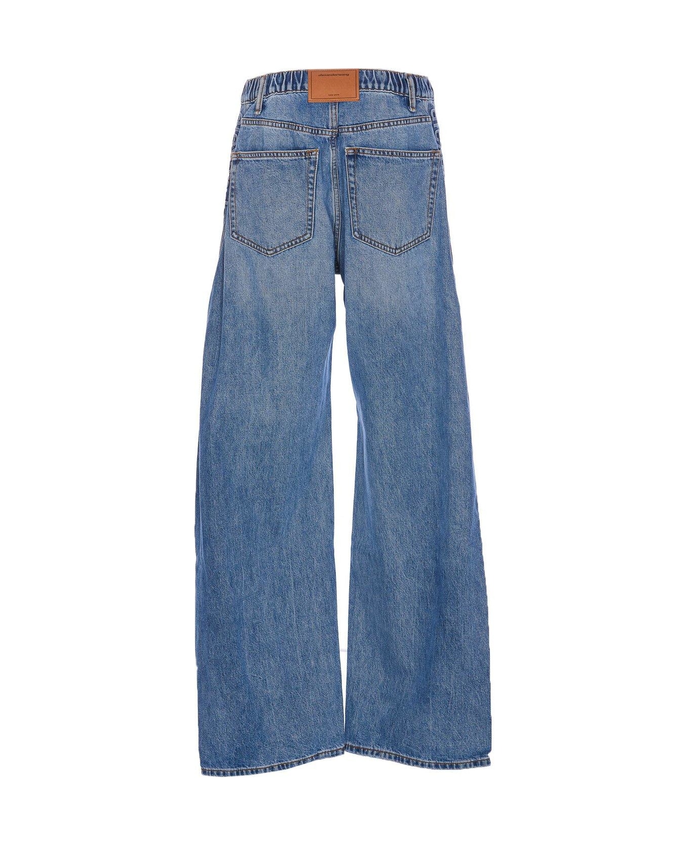 Alexander Wang Logo-embossed Balloon Jeans - VINTAGE LIGHT INDIGO