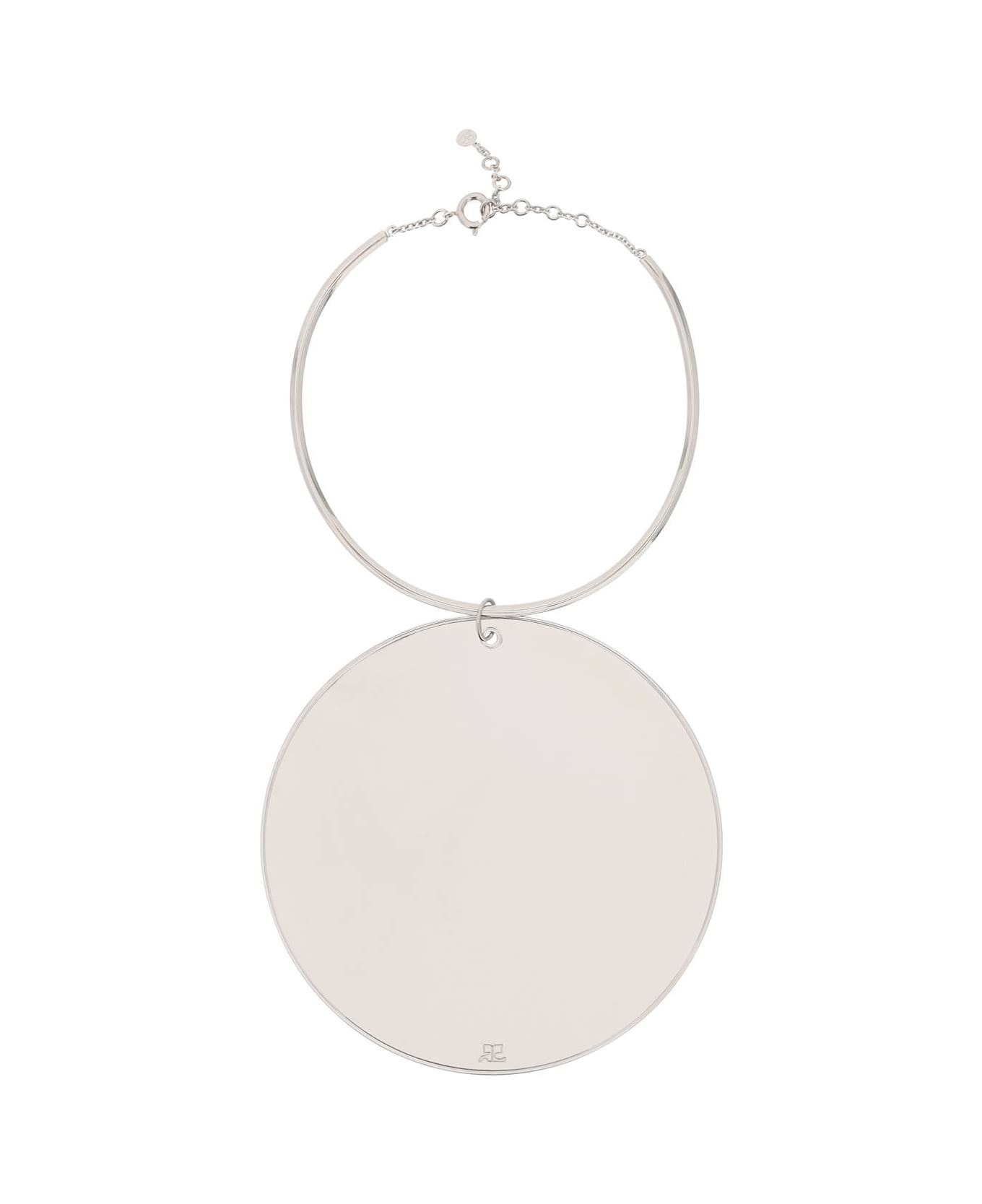 Courrèges Mirror Charm Necklace - Silver