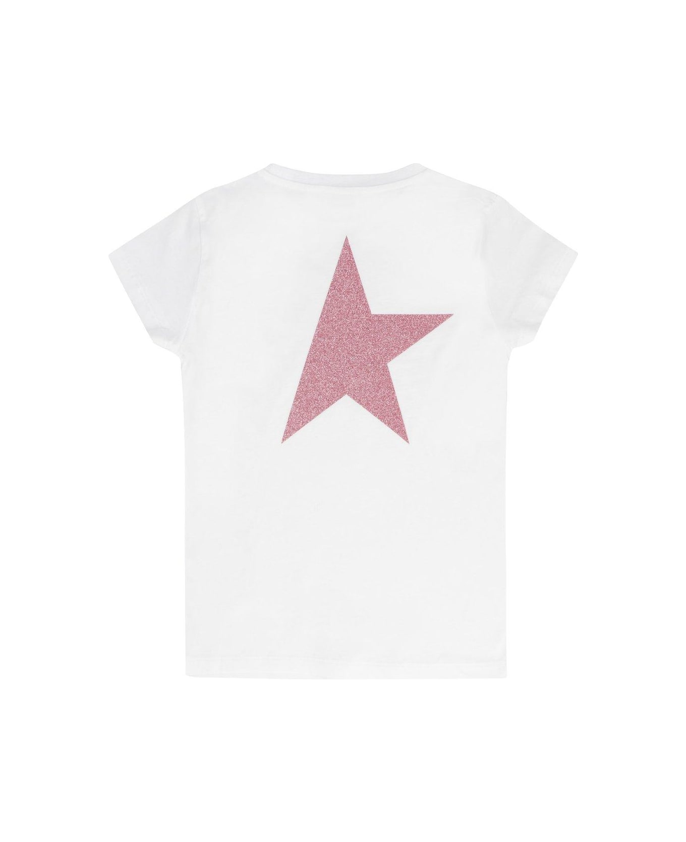 Golden Goose Logo Printed Crewneck T-shirt - White/pink Tシャツ＆ポロシャツ