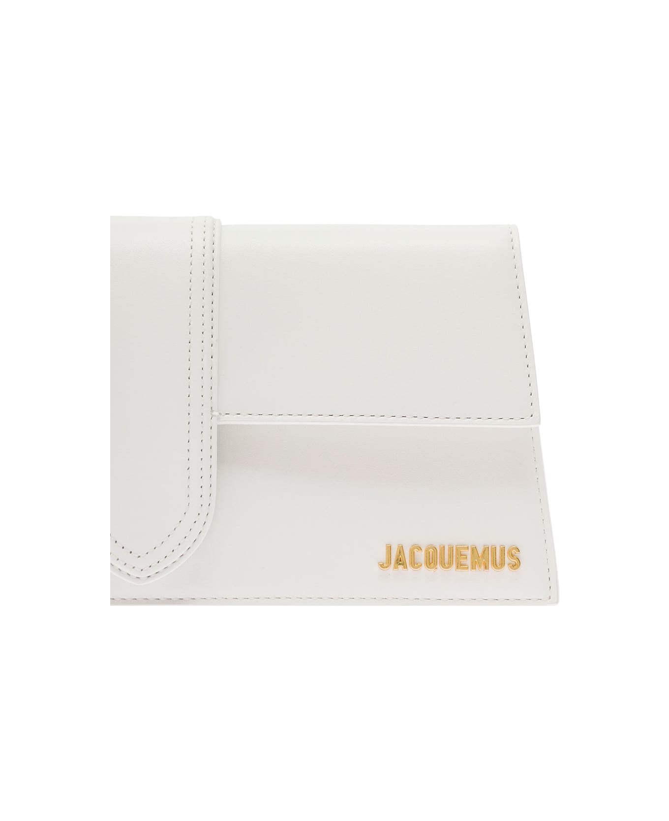 Jacquemus 'le Bambino Long' White Handbag With Removable Shoulder Strap In Leather Woman - White