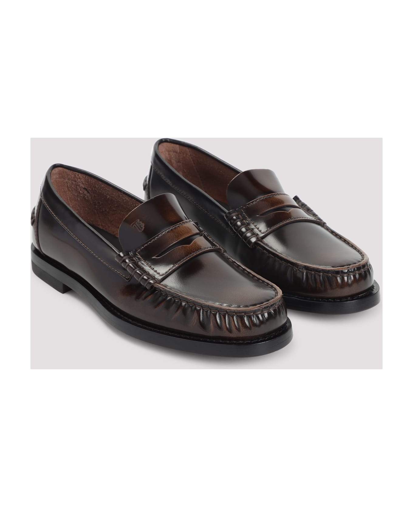 Tod
s Tod S Calf Leather Loafers - Tortora Chiaro