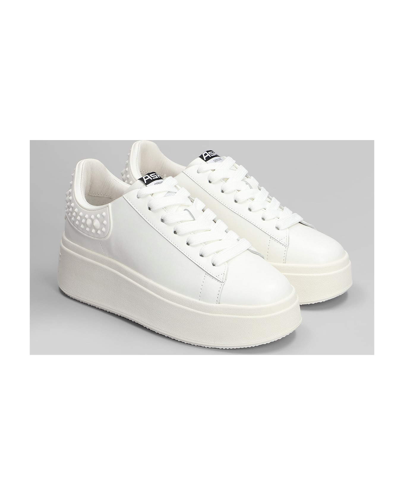 Ash Moby Rubber Sneakers In White Leather - white