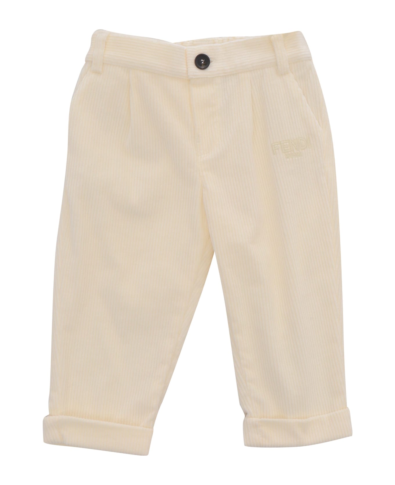 Fendi Corduroy Trousers - WHITE