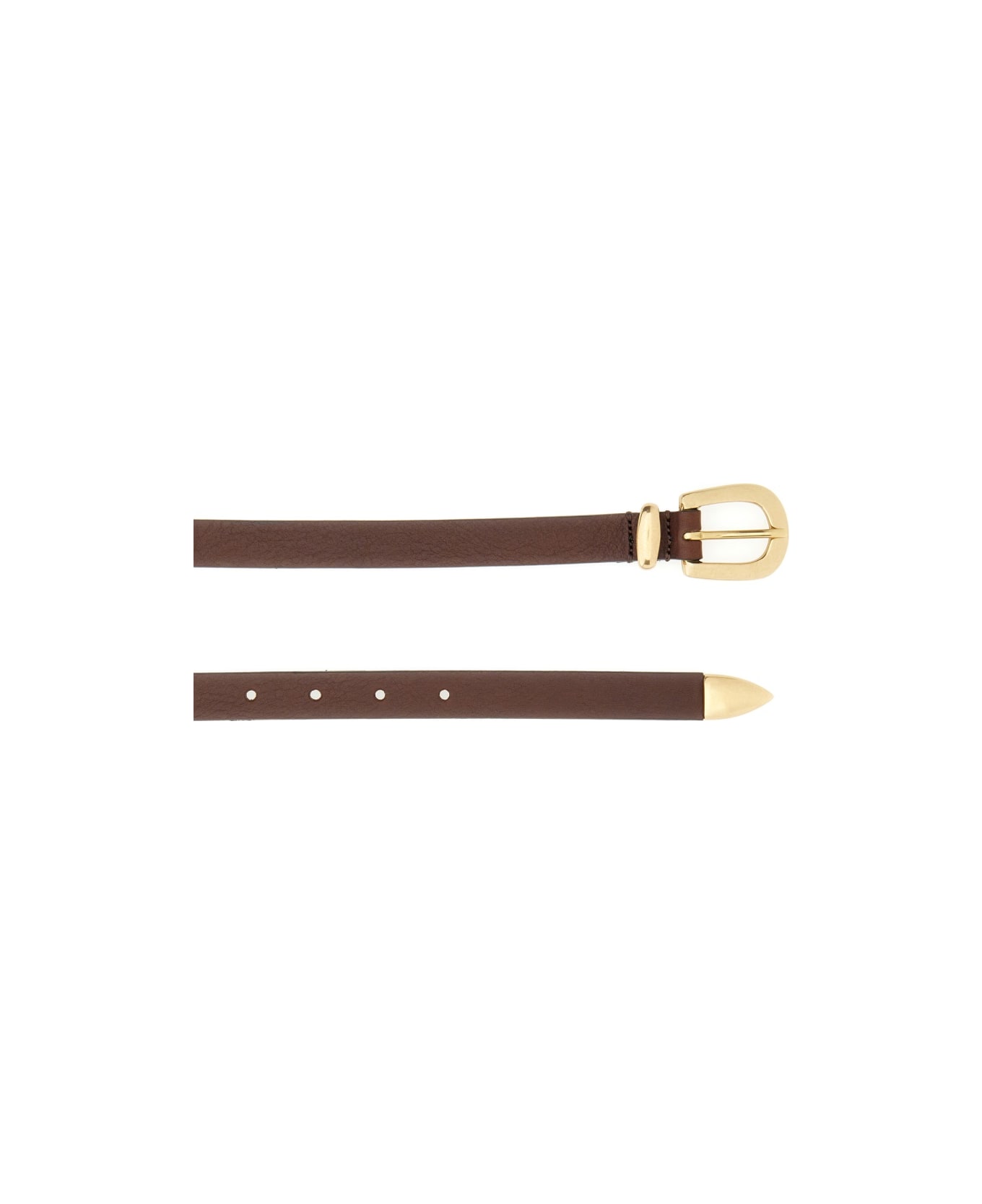 Sunflower Leather Belt - DARK BROWN