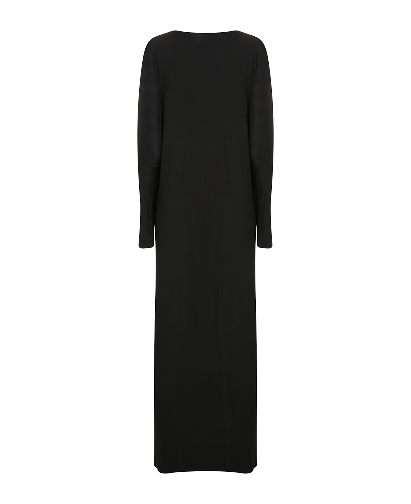 Norma Kamali Black Long Wrap Slit Dress - Black