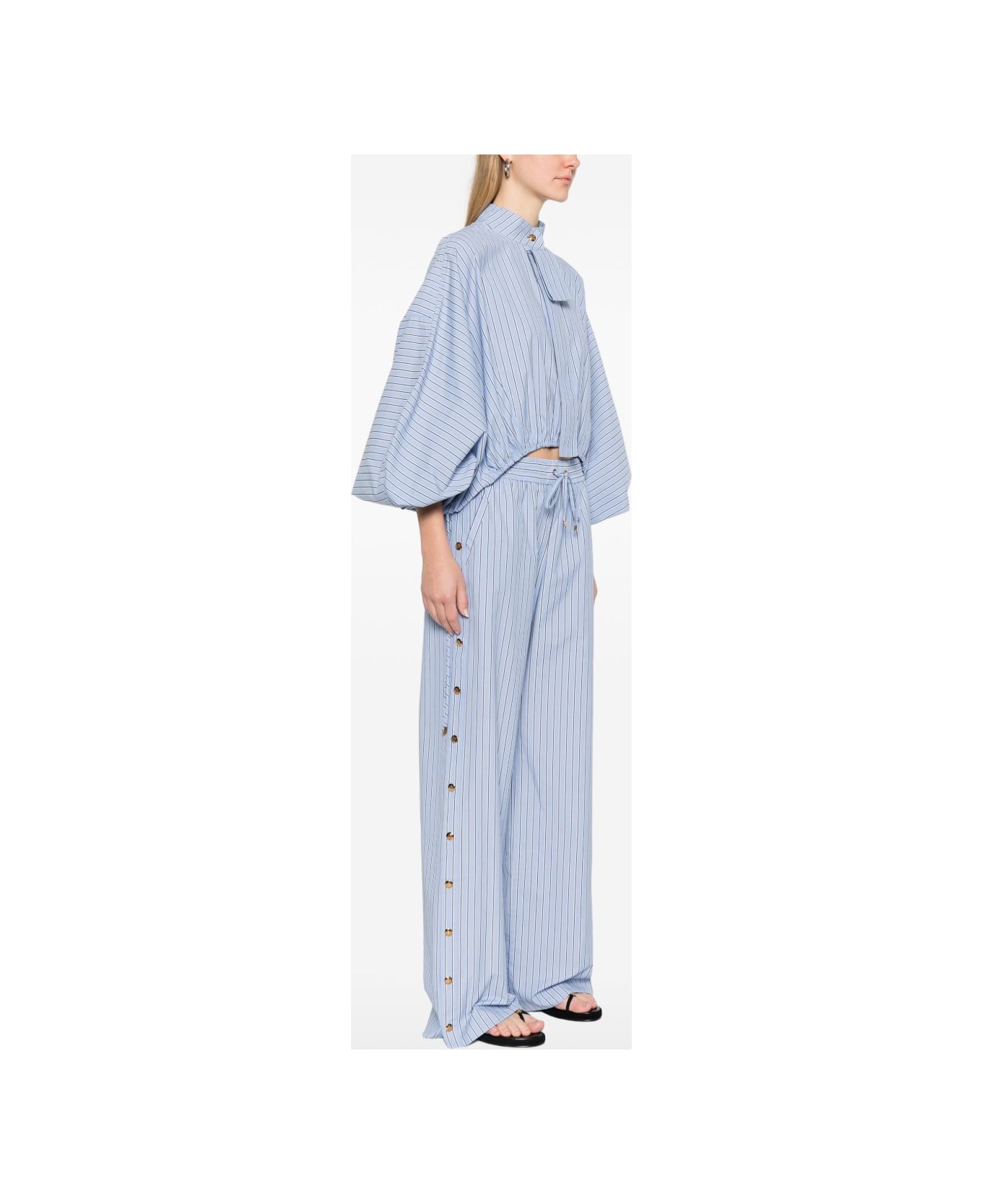 Zimmermann Denim Cotton Blouse - Clear Blue