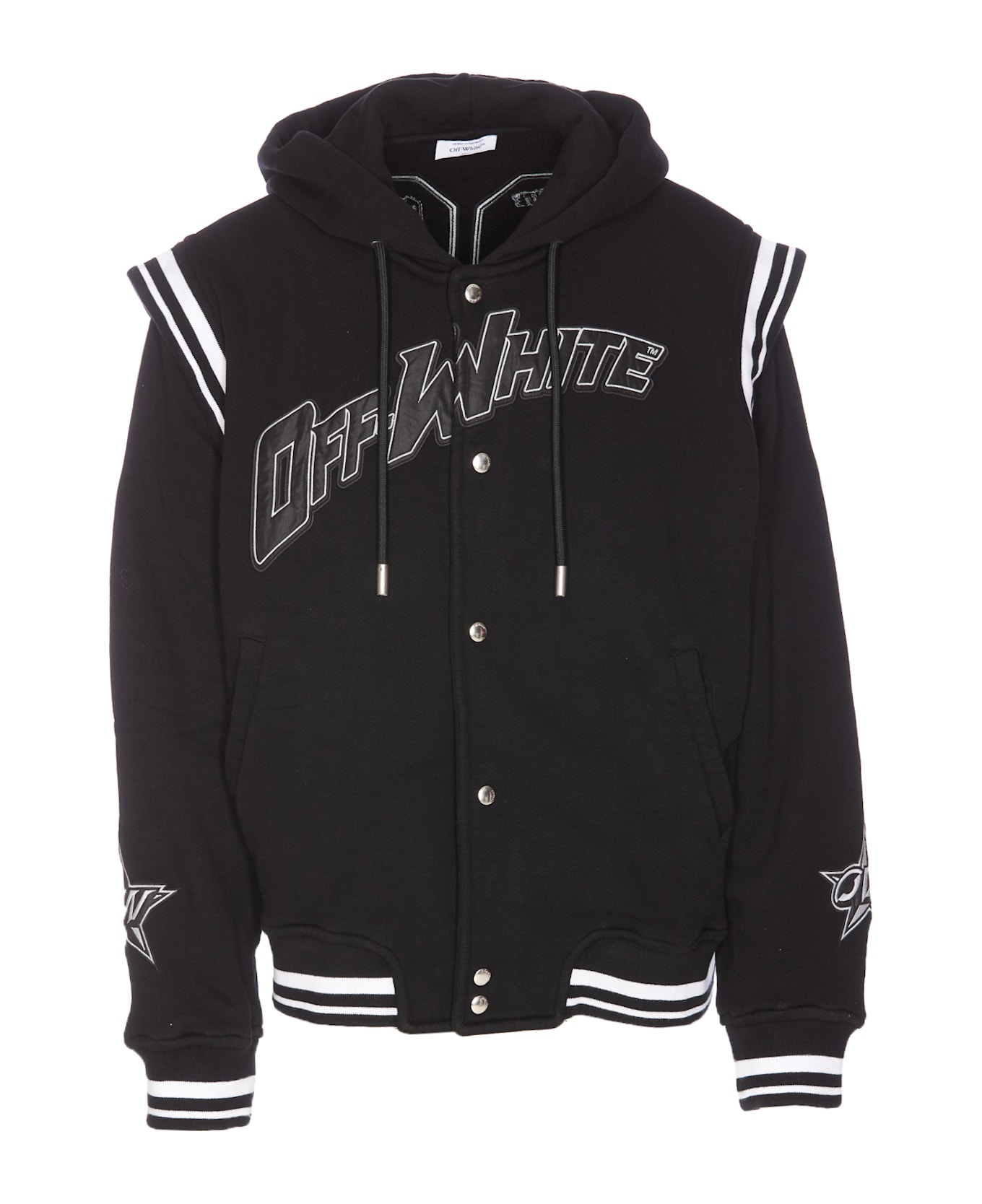 Off-White Fleece 00 Varsity Hoodie - Black - Pearl B