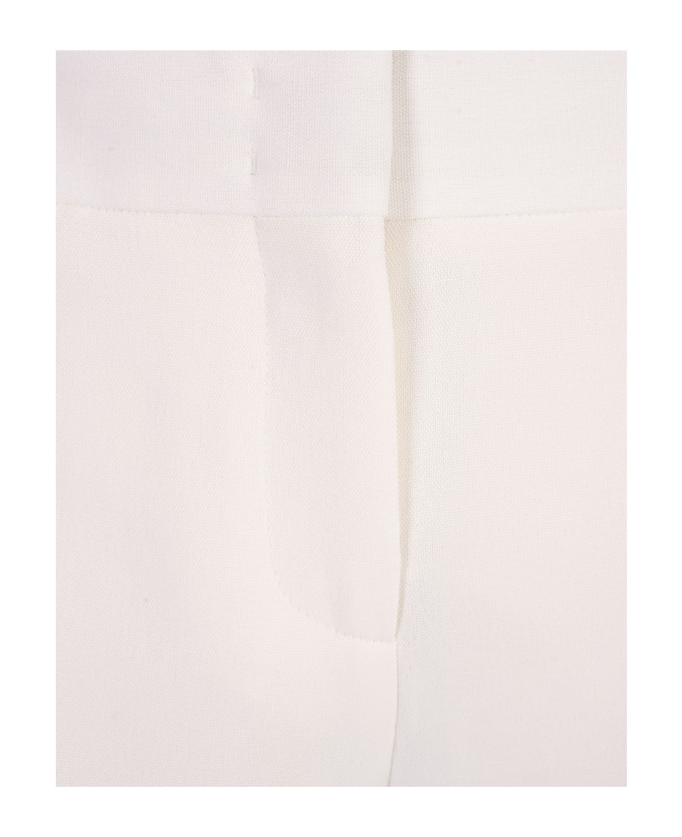 Ermanno Scervino White Linen Blend Tailored Shorts - White ショートパンツ