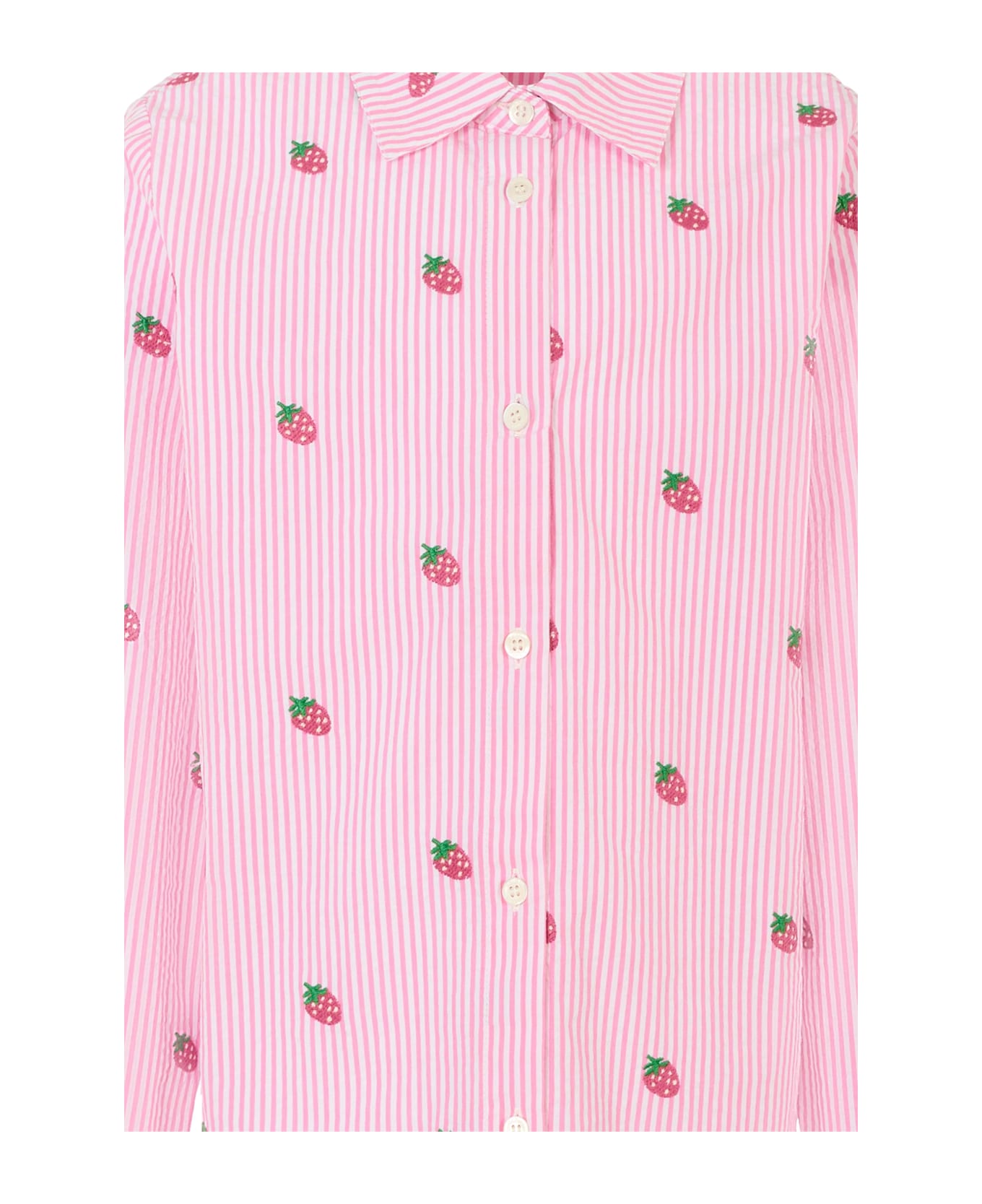 MC2 Saint Barth Pink Shirt For Girl With Strawberry - Pink