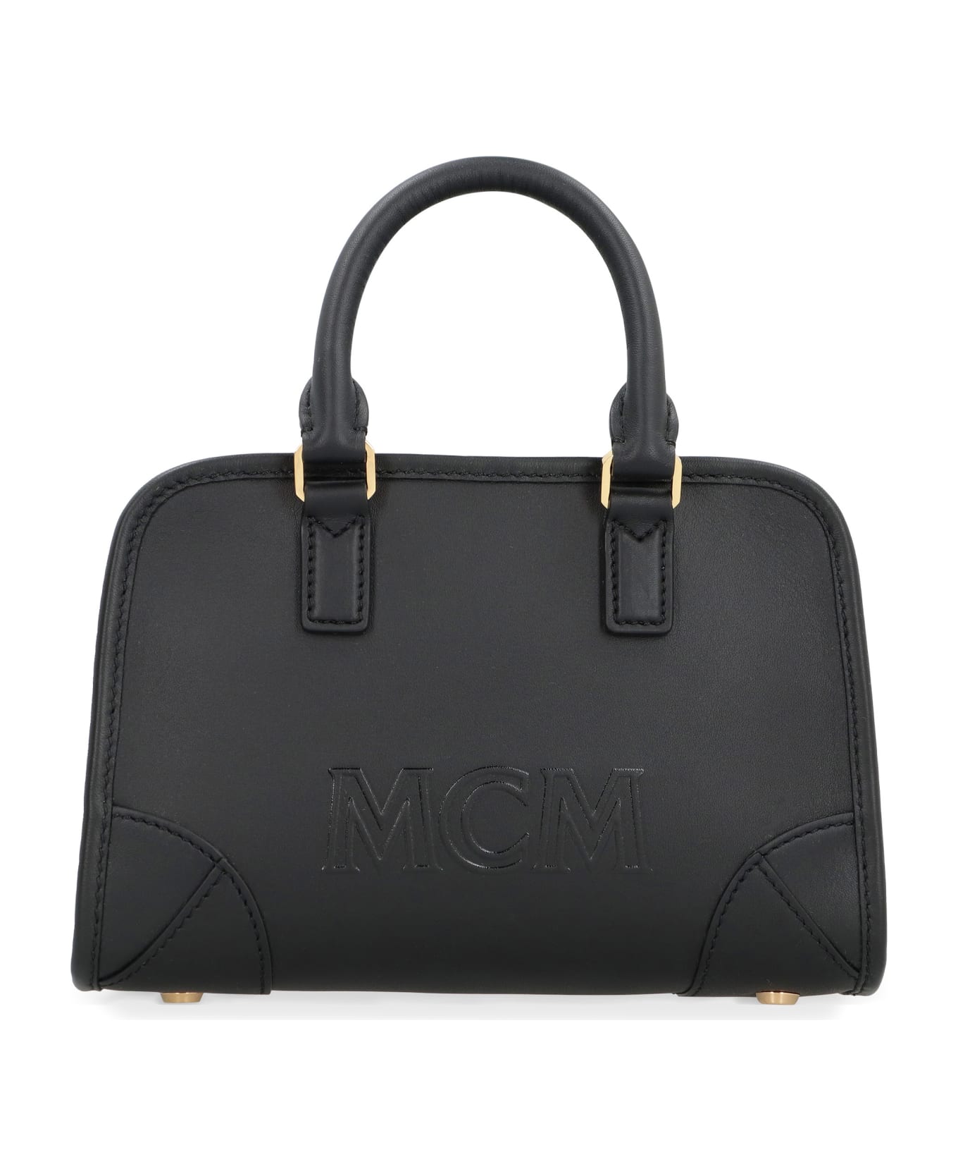 MCM Boston Leather Mini Bag - black
