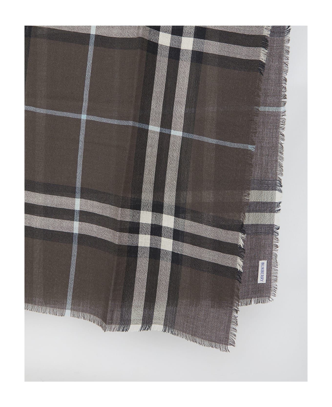 Burberry Check Wool Scarf - GREEN