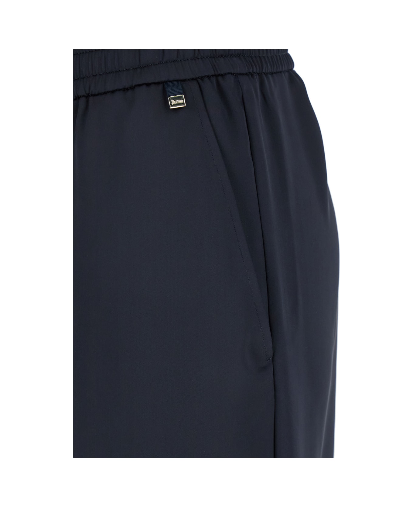 Herno Blue Pants With Elastic Drawstring Waist In Tech Fabric Woman - BLUE