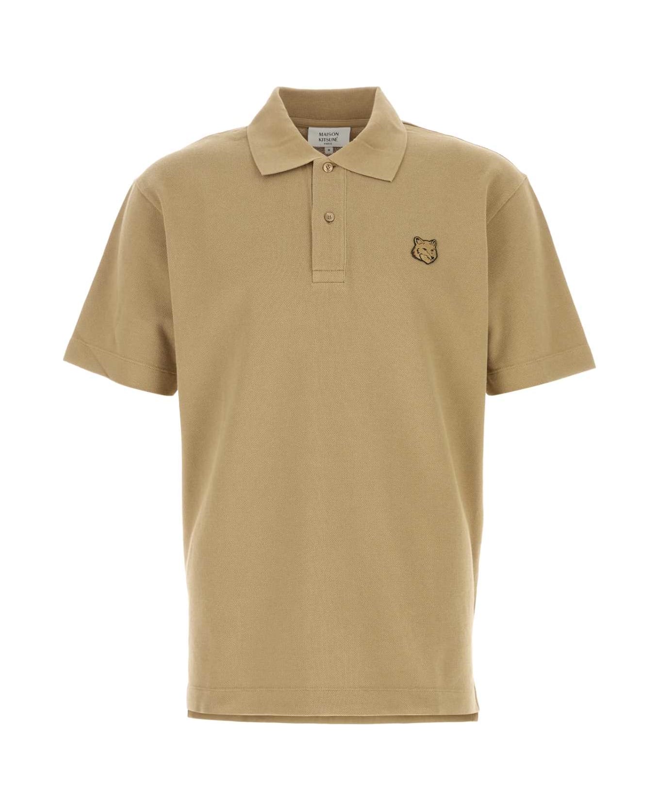 Maison Kitsuné Khaki Piquet Polo Shirt - CARDAMON