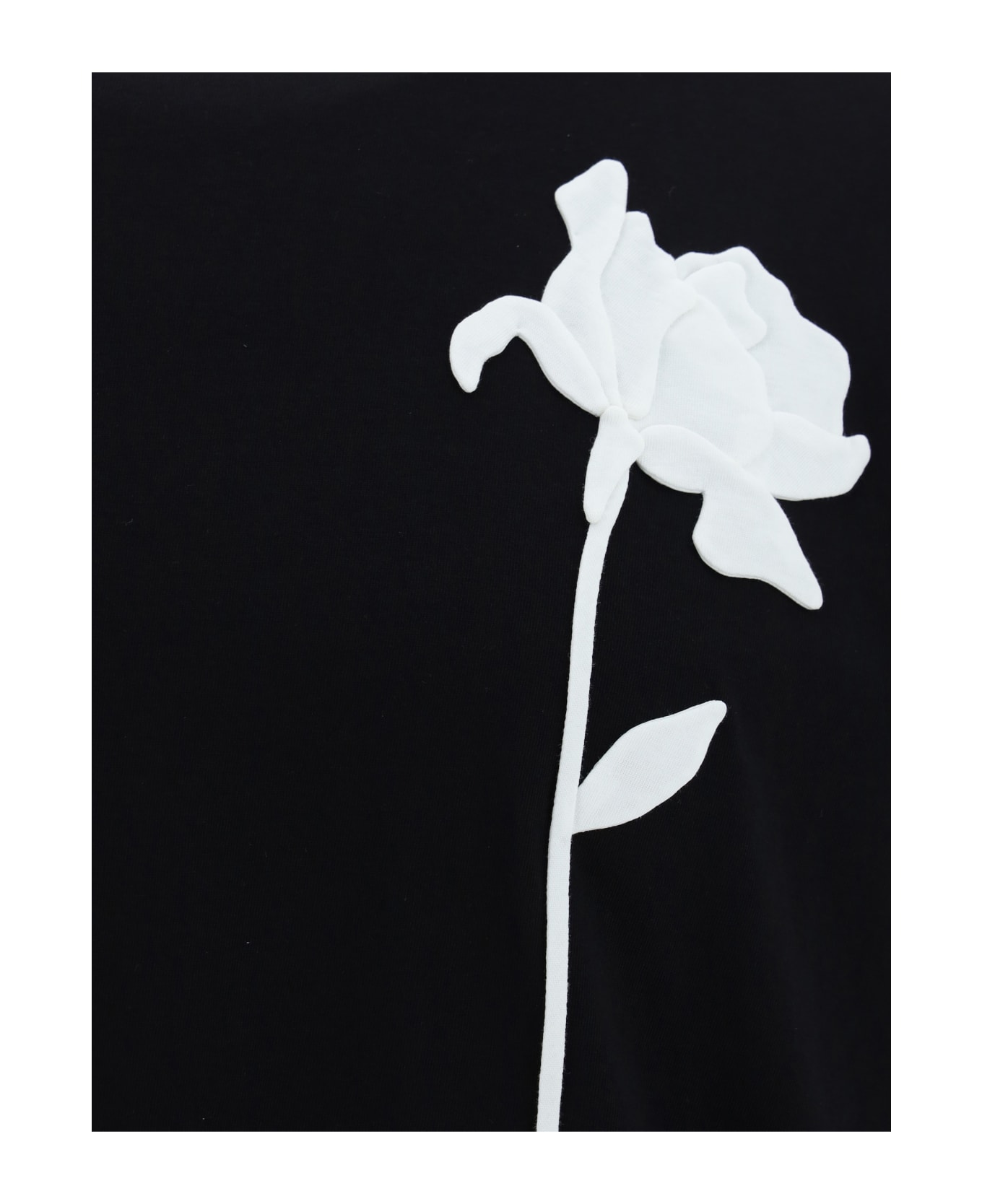 Valentino Garavani Valentino Flower Embroidery T-shirt - Black シャツ