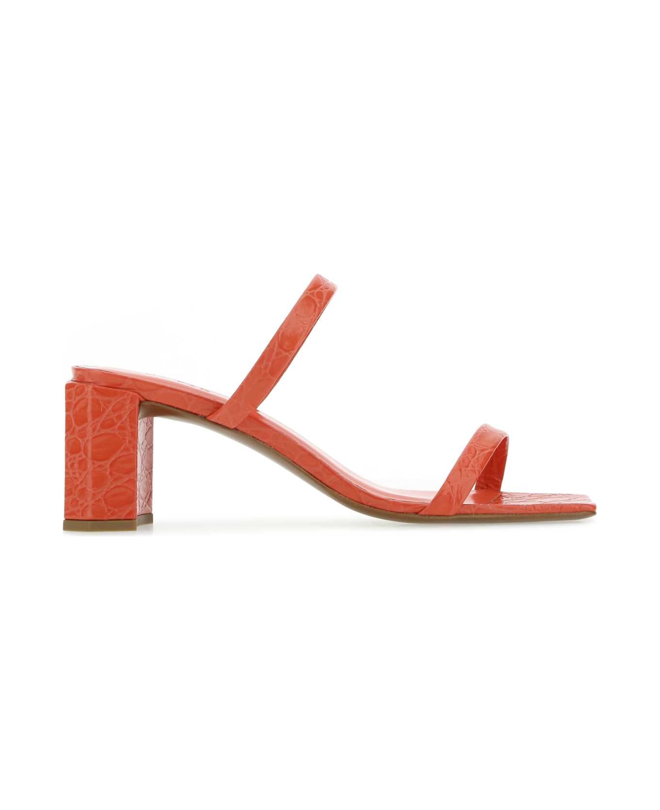 BY FAR Coral Leather Tanya Mules - CRL