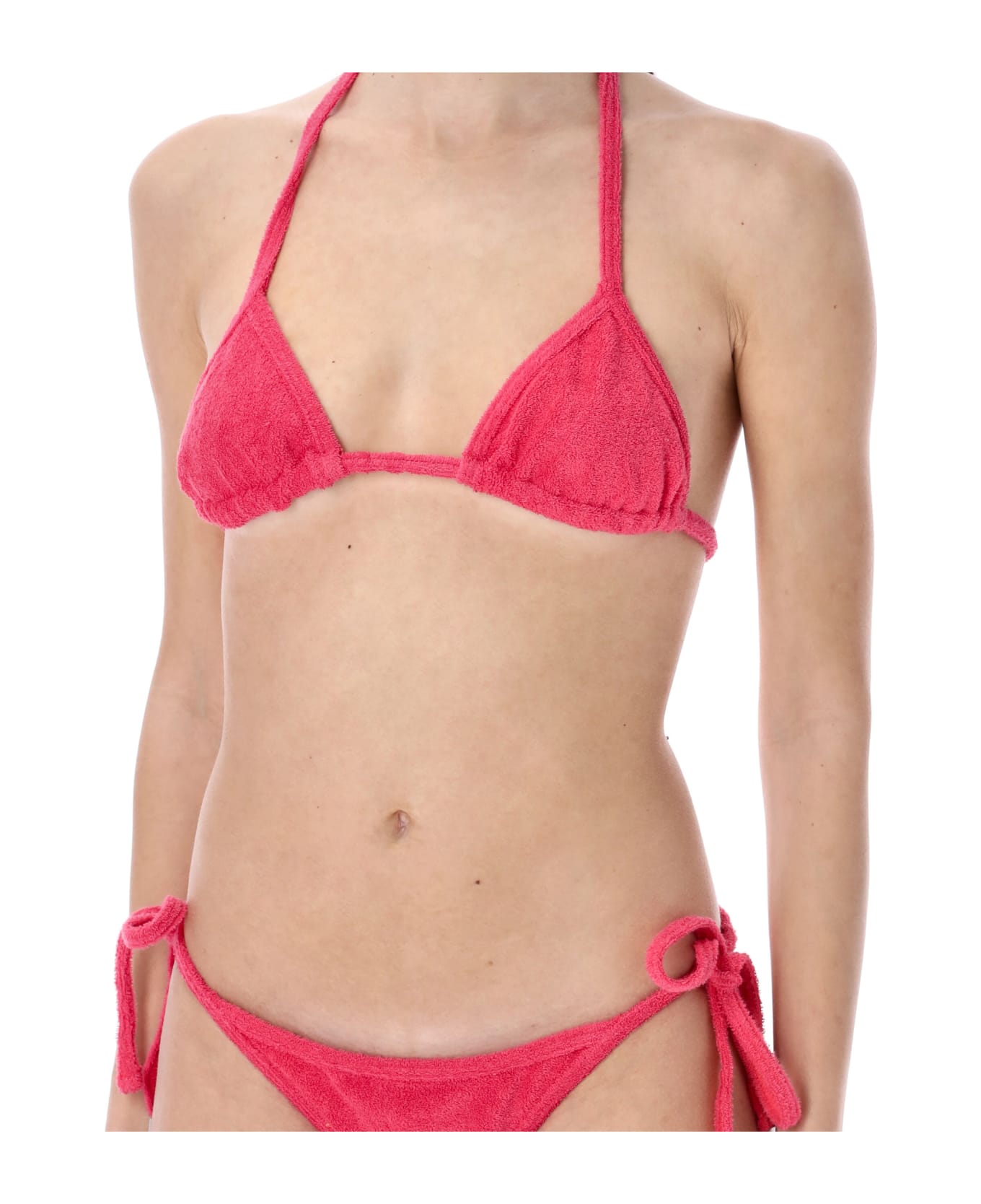 The Attico Terry Cloth Jersey Bikini - WATERMELON