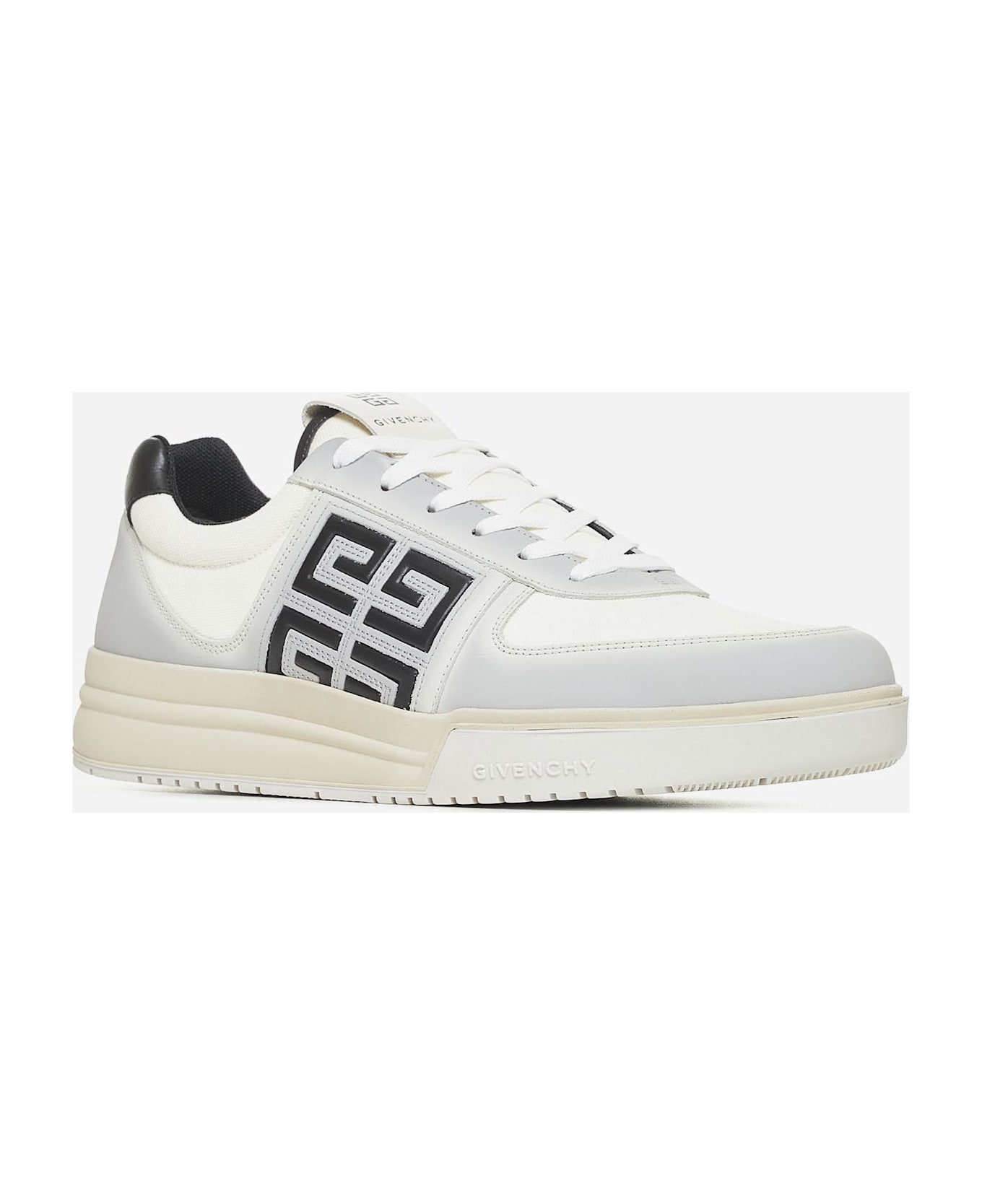 Givenchy G4 Leather And Fabric Sneakers - White Black