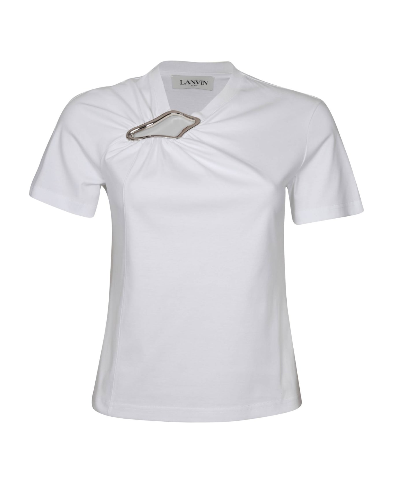 Lanvin Fitted Top In White Cotton - Optic White