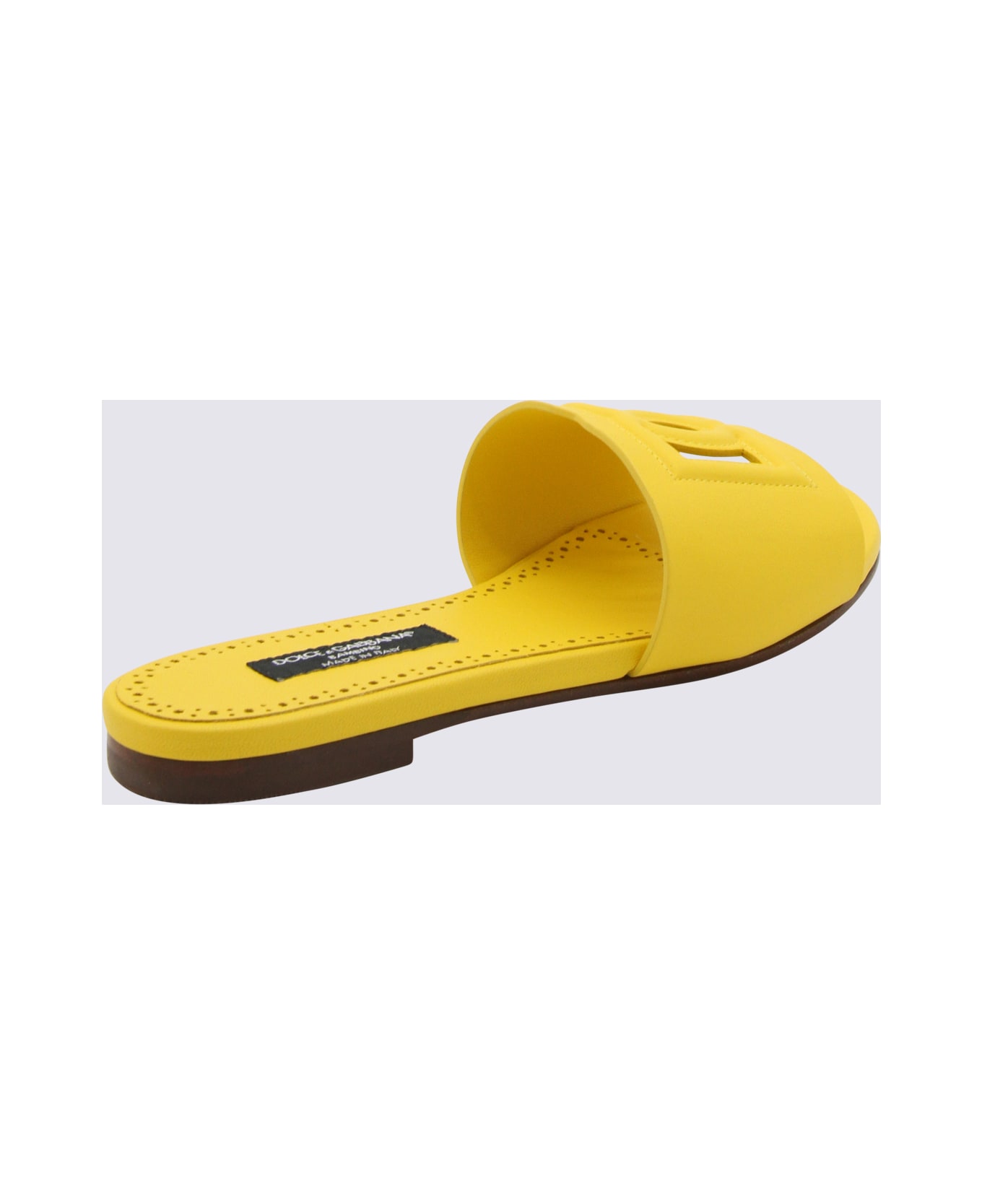 Dolce & Gabbana Yellow Leather Flats - Yellow