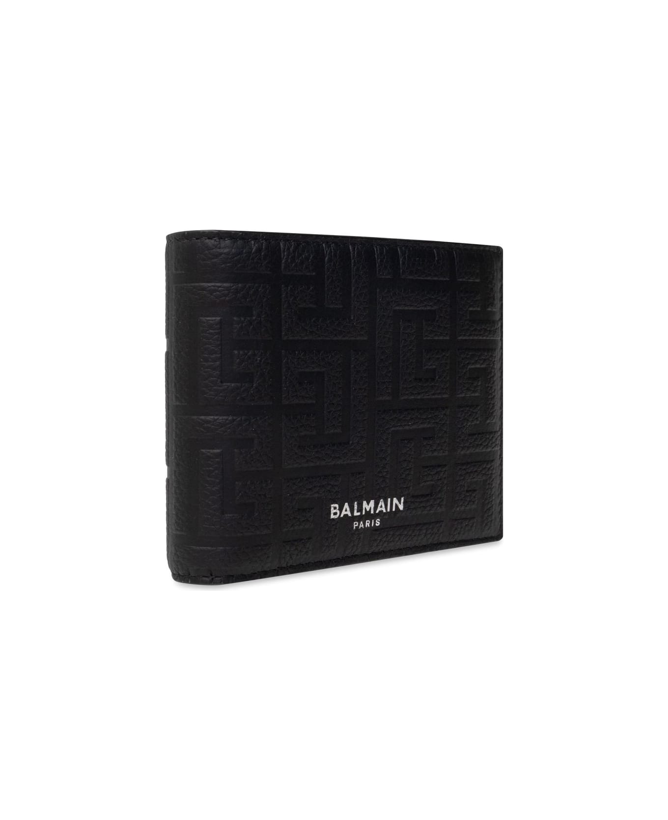 Balmain Logo Detailed Bi-fold Wallet - Black