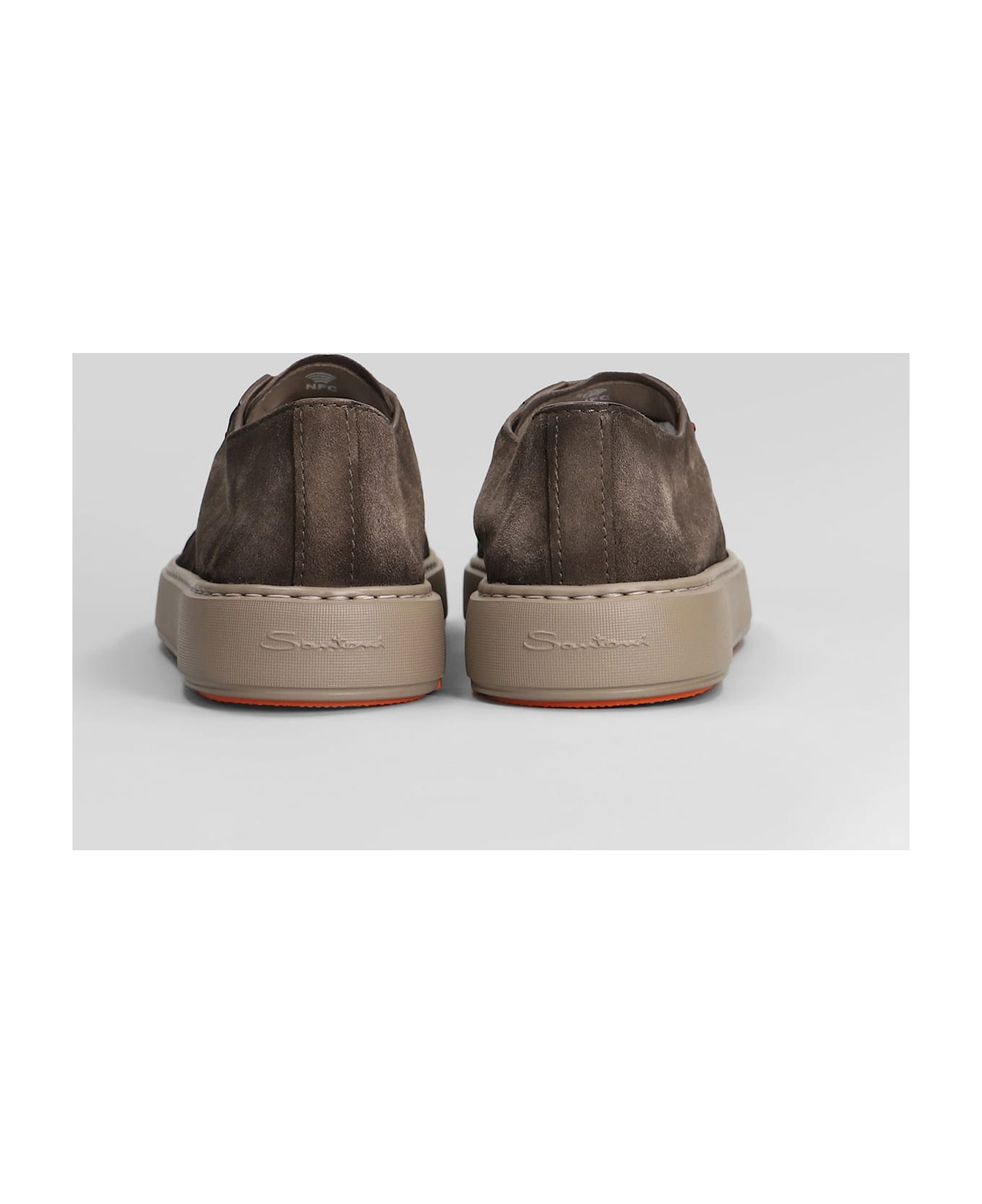 Santoni Godfrey Sneakers In Brown Suede - brown