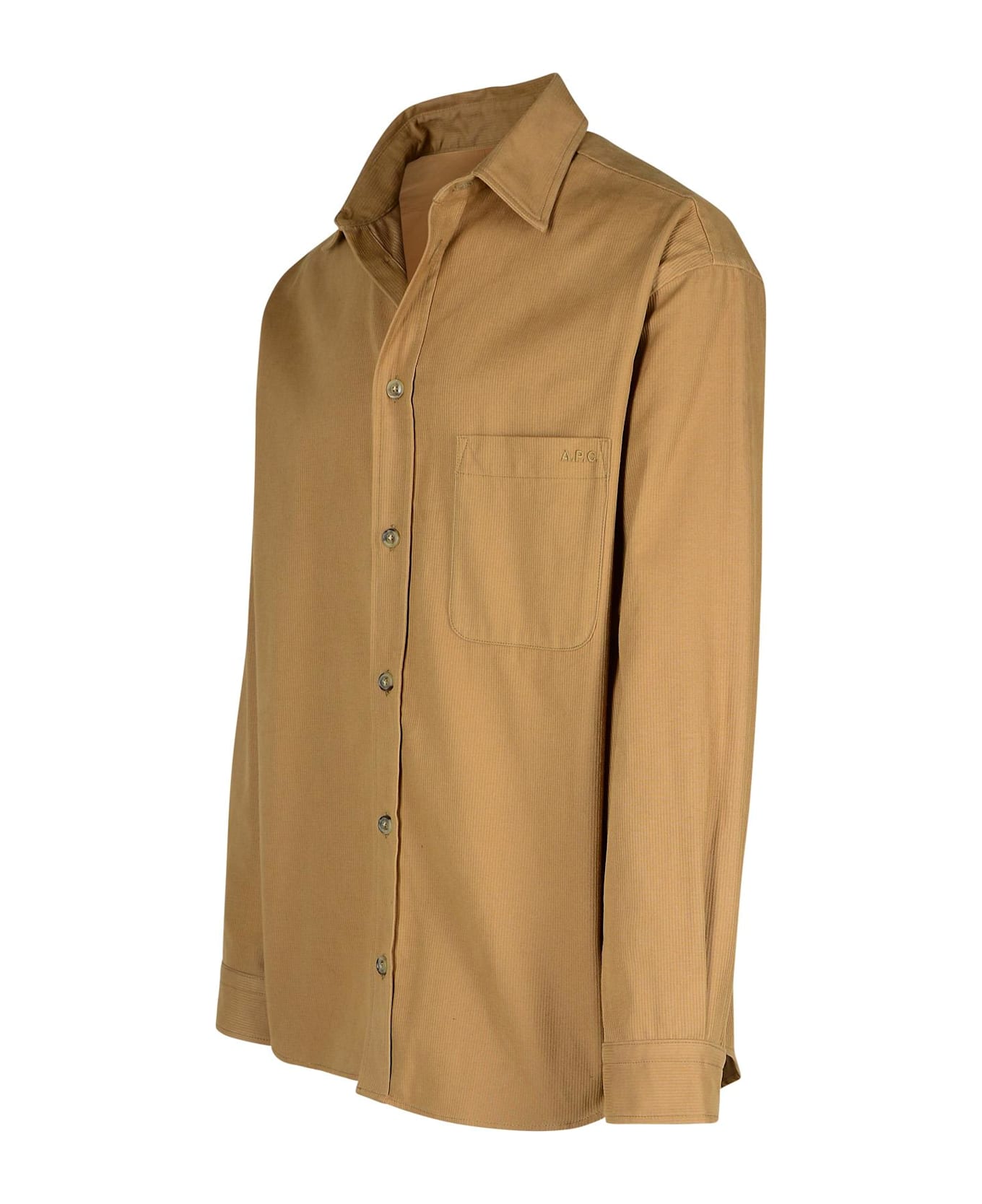 A.P.C. 
emilien
 Beige Cotton Shirt - Bac Dark Beige