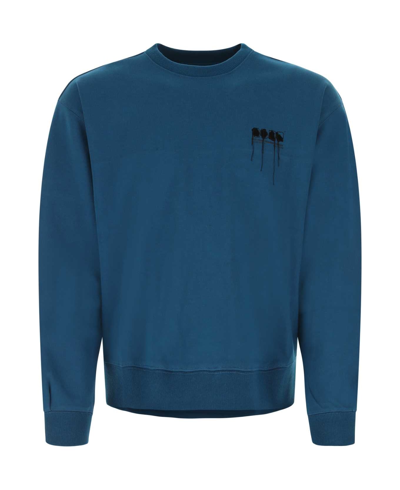 Ader Error Blue Cotton Blend Sweatshirt - TURQSE