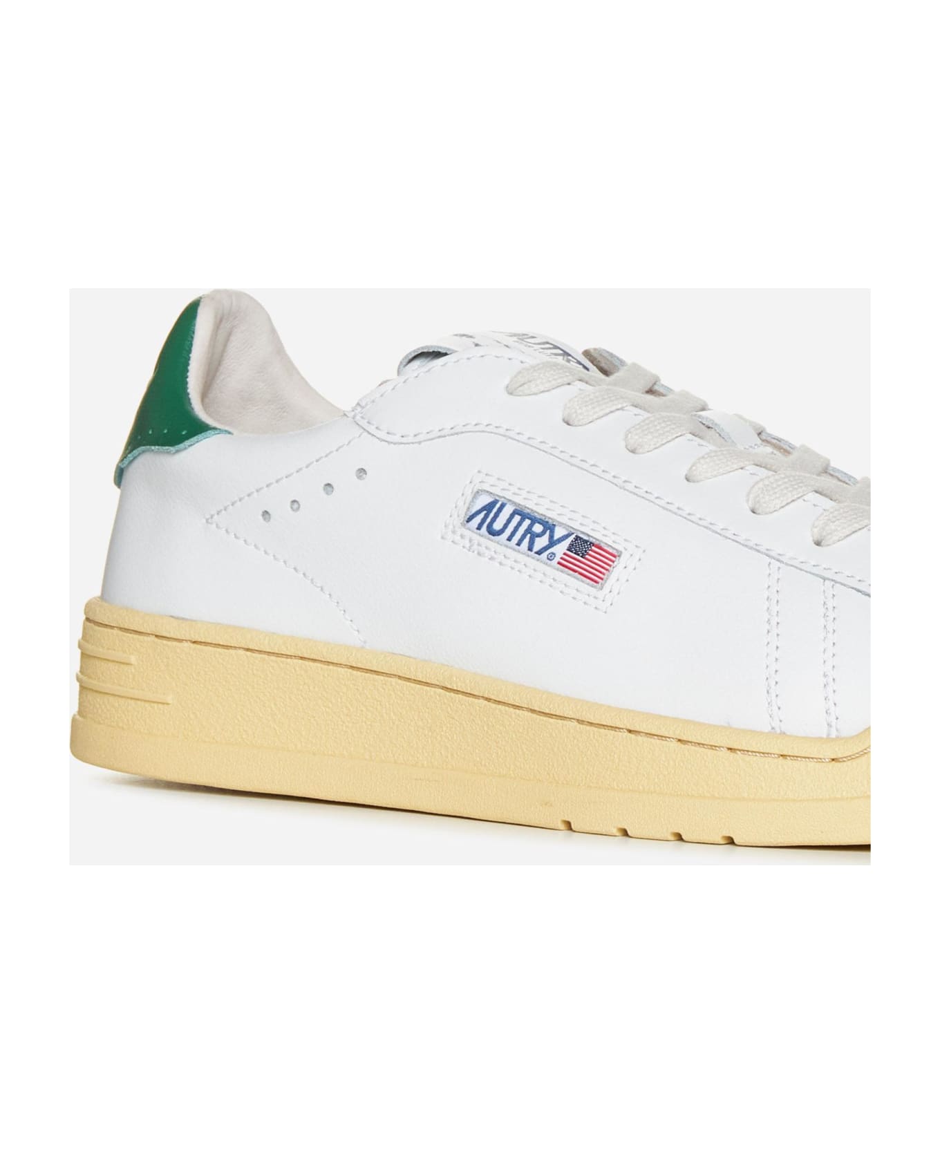 Autry Bob Lutz Low-top Leather Sneakers - White, green スニーカー