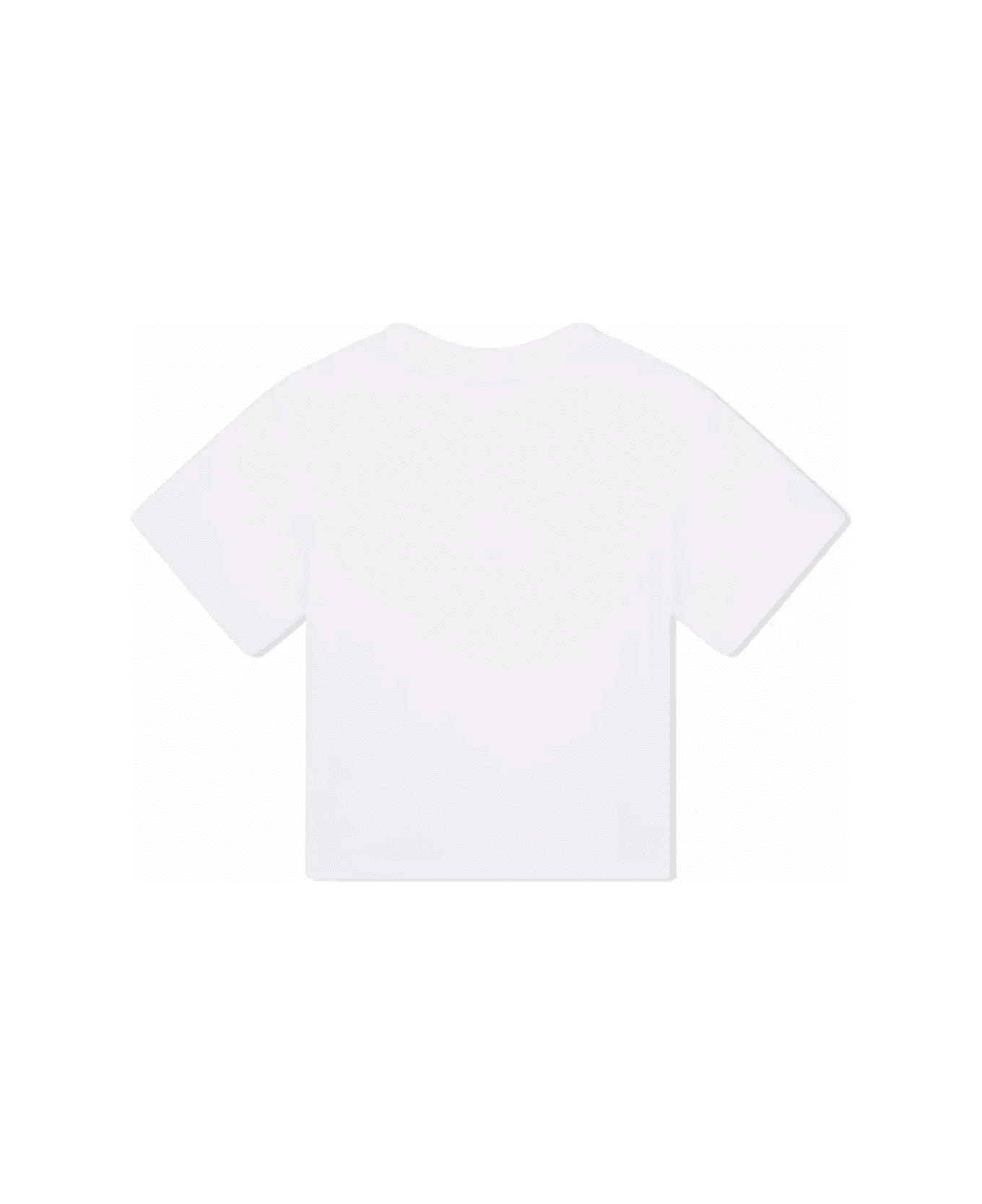 Dolce & Gabbana White T-shirt With Rhinestone Dg Logo - White