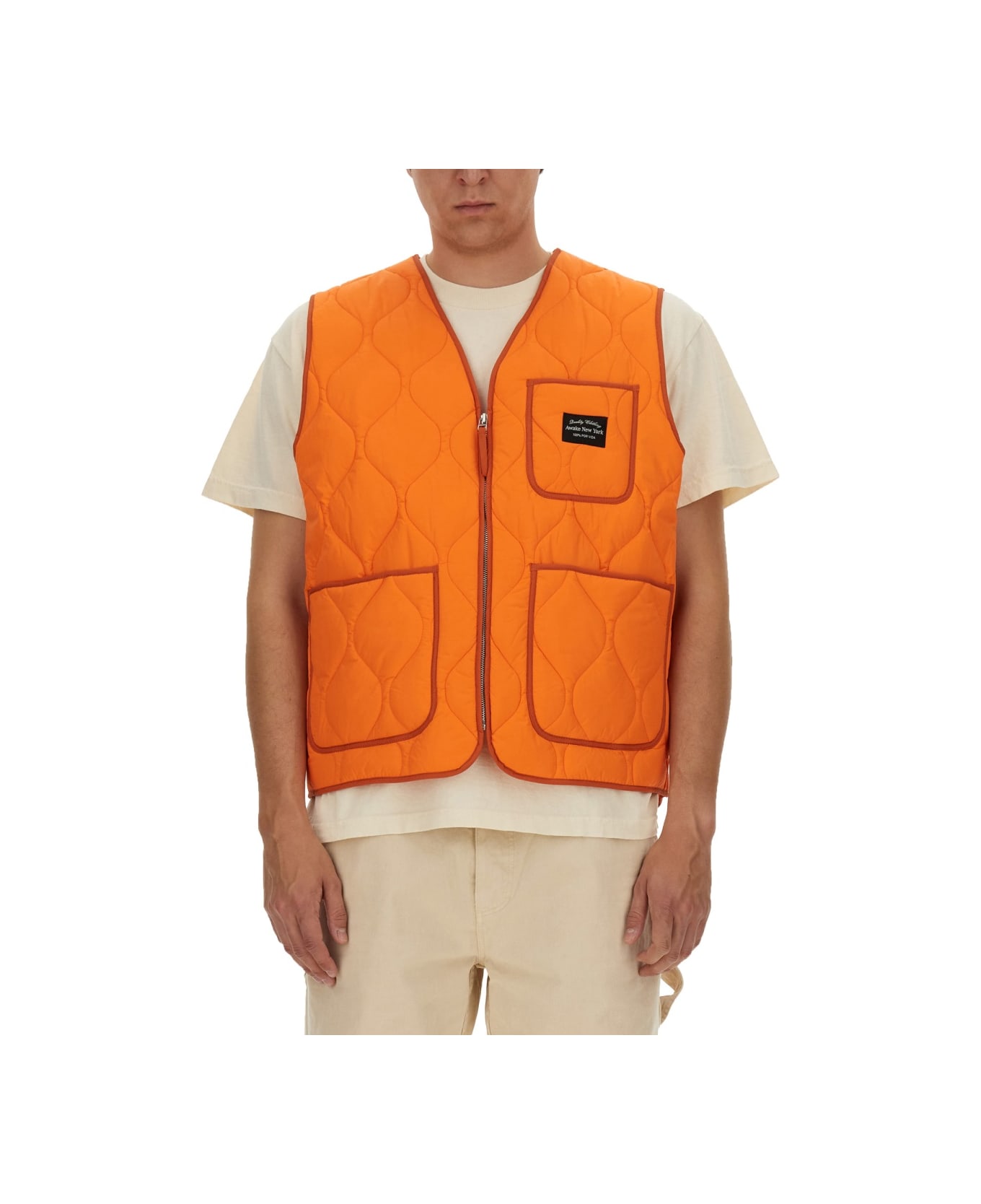 Awake NY Vests With Logo - ORANGE