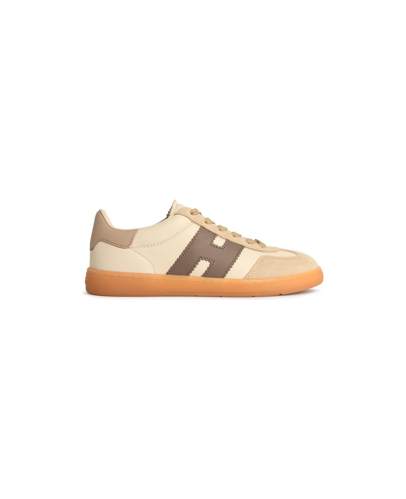 Hogan 'cool' White Leather Sneakers - BEIGE