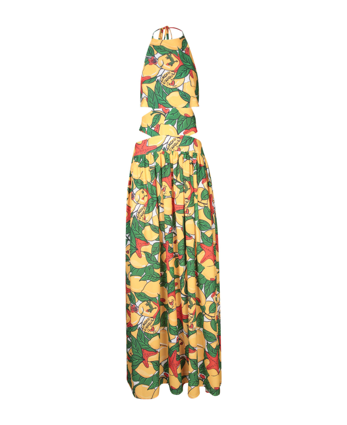 Alessandro Enriquez Lemon Yellow Crepe Dress With Cut-out - Yellow ワンピース＆ドレス