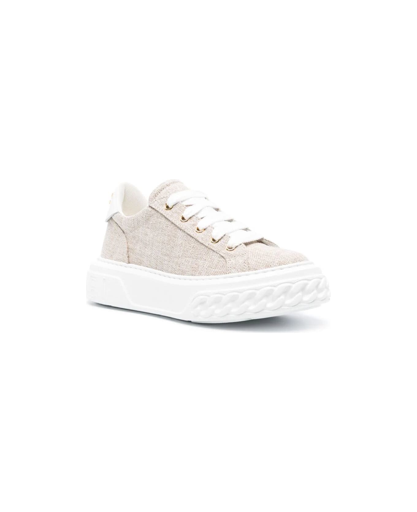 Casadei Lurex Sneaker - Gold White