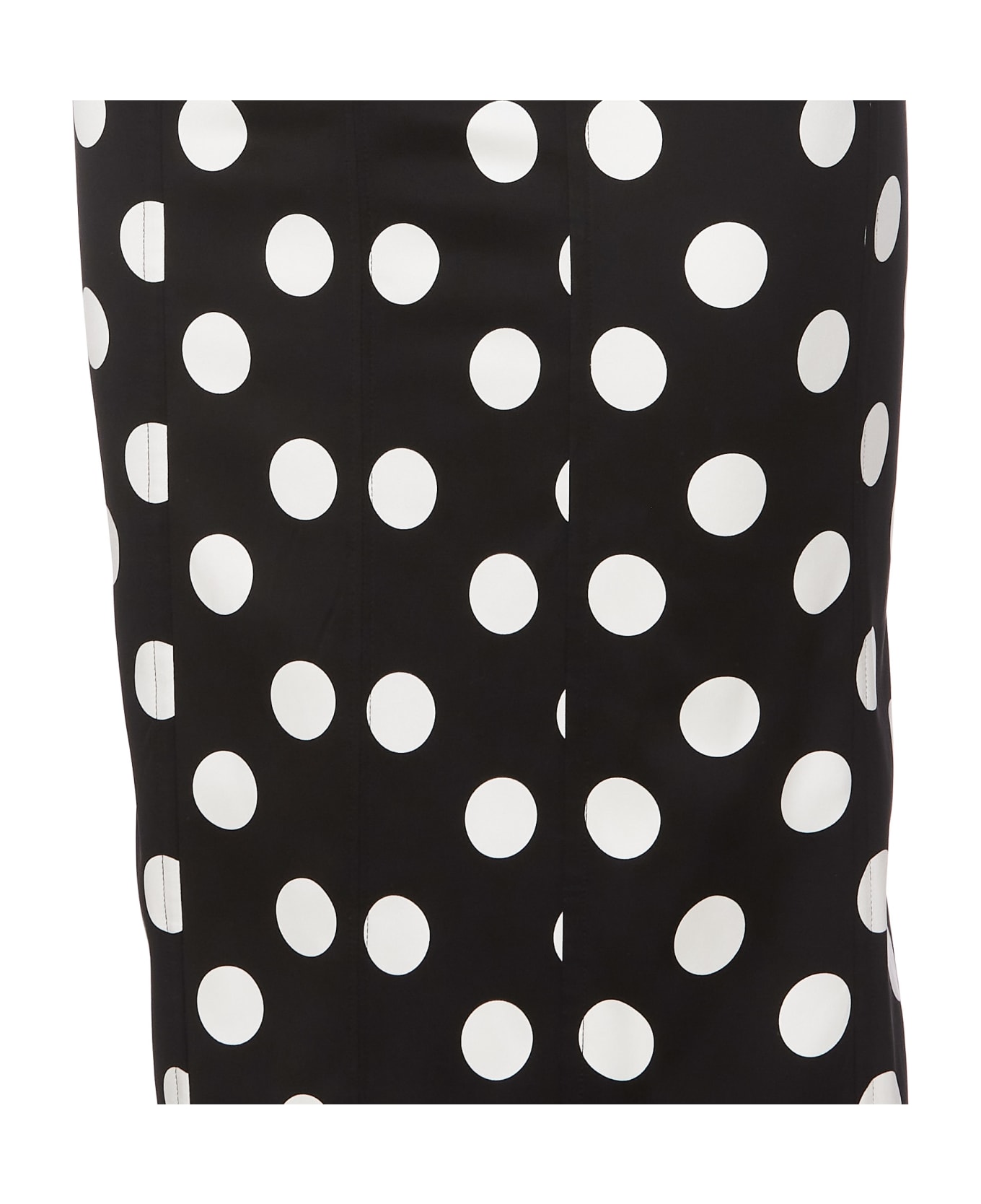 Dolce & Gabbana Polka Dot Print Bustier Midi Dress - Black