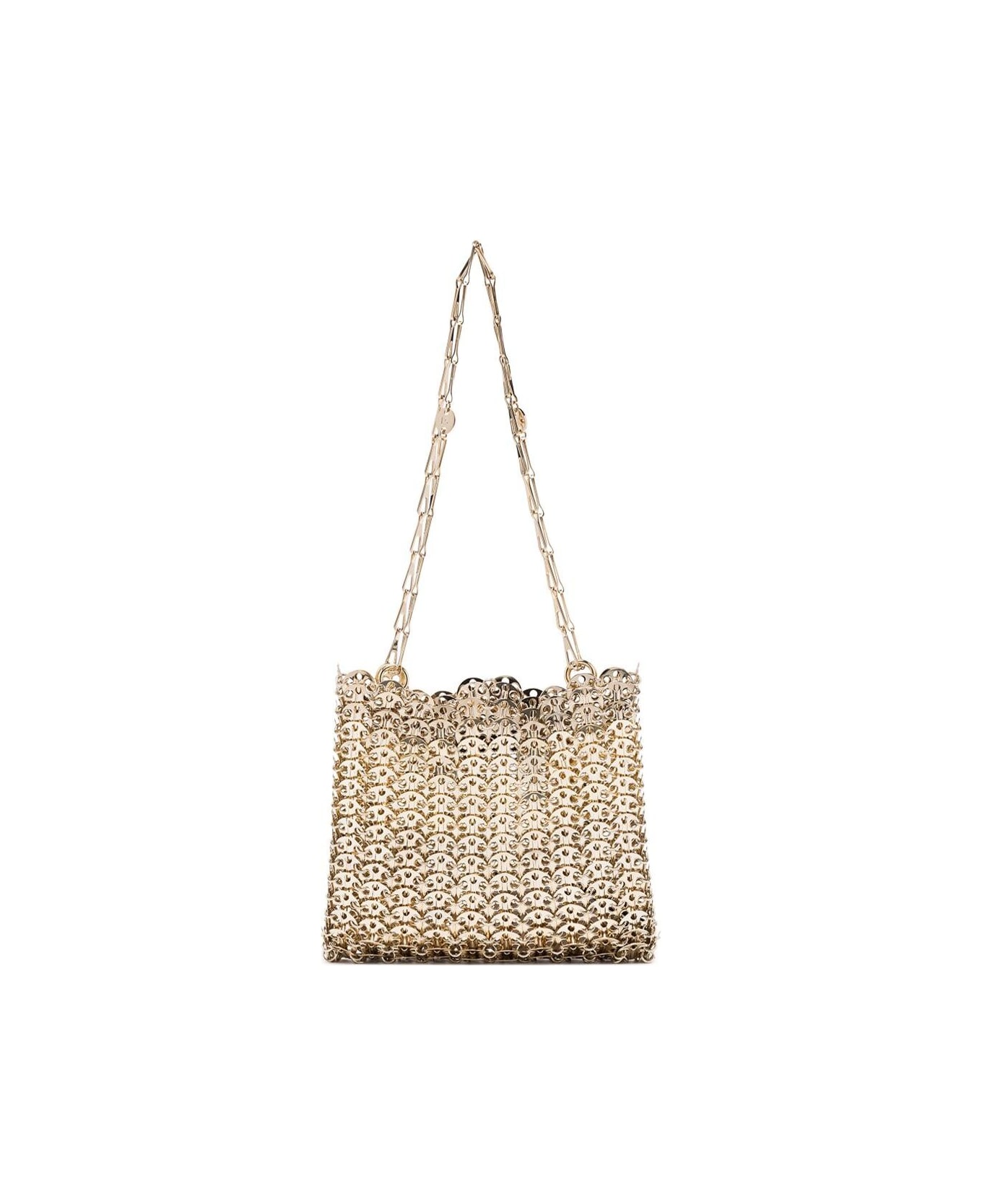 Paco Rabanne '1969' Gold-colored Shoulder Bag With Brass Discs Woman - LIGHT GOLD