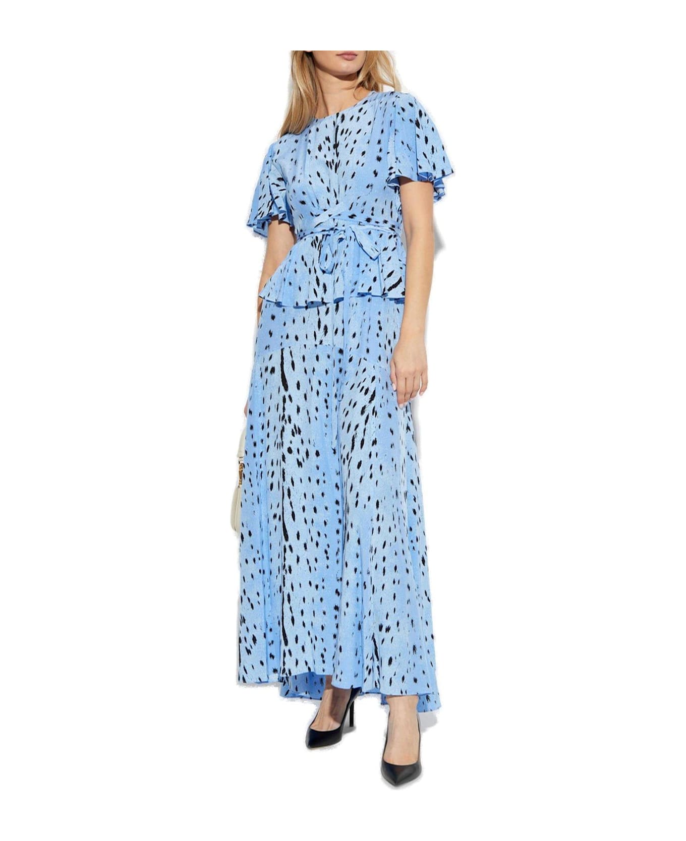 Diane Von Furstenberg Levana Crewneck Maxi Dress - BLUE/BLACK