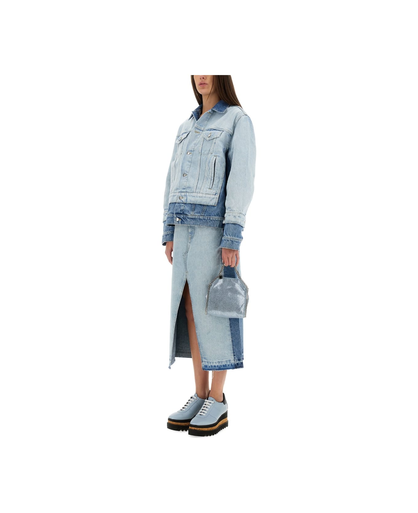 Stella McCartney Denim Skirt With Contrasting Panel - DENIM