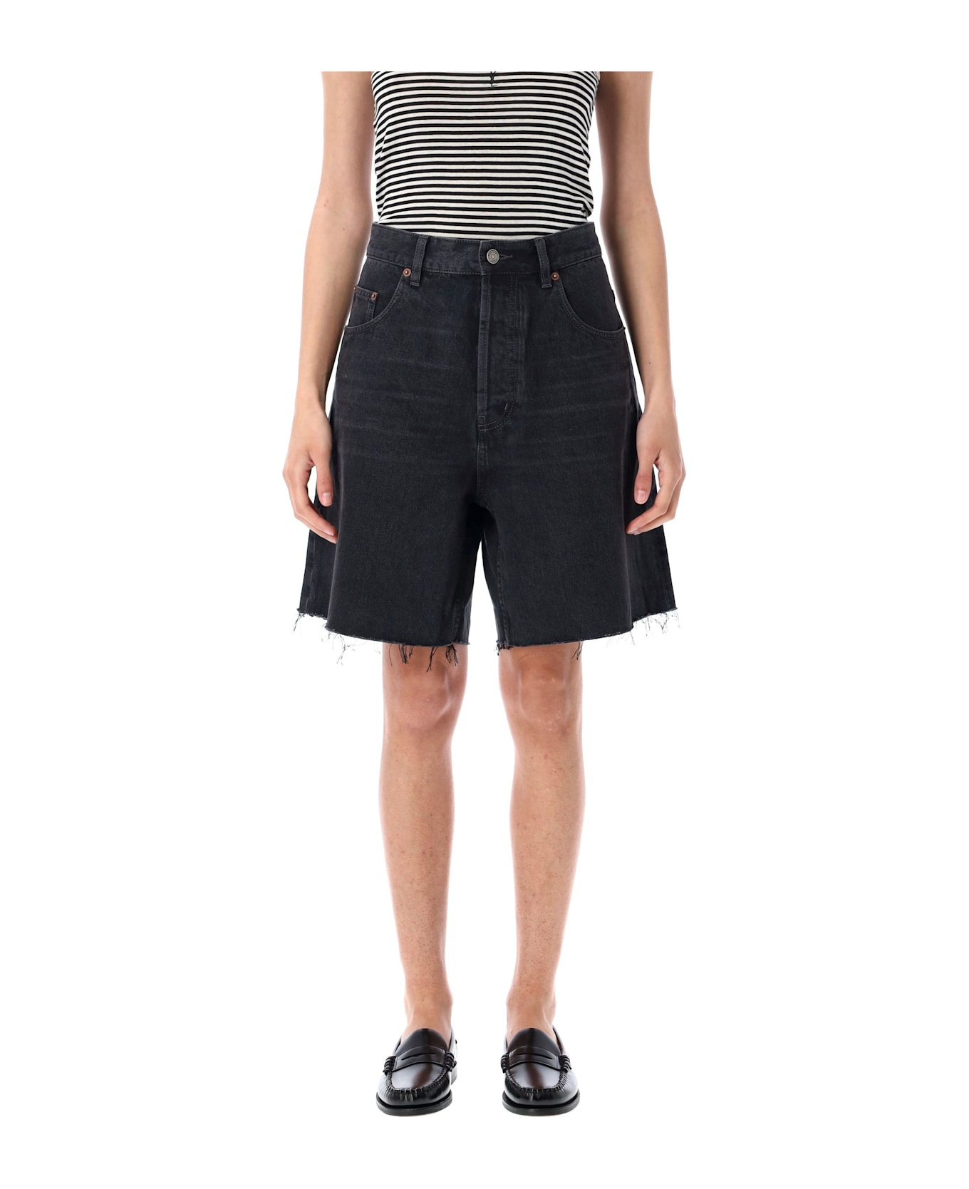 Saint Laurent Vendôme Denim Bermuda Shorts - BLACK