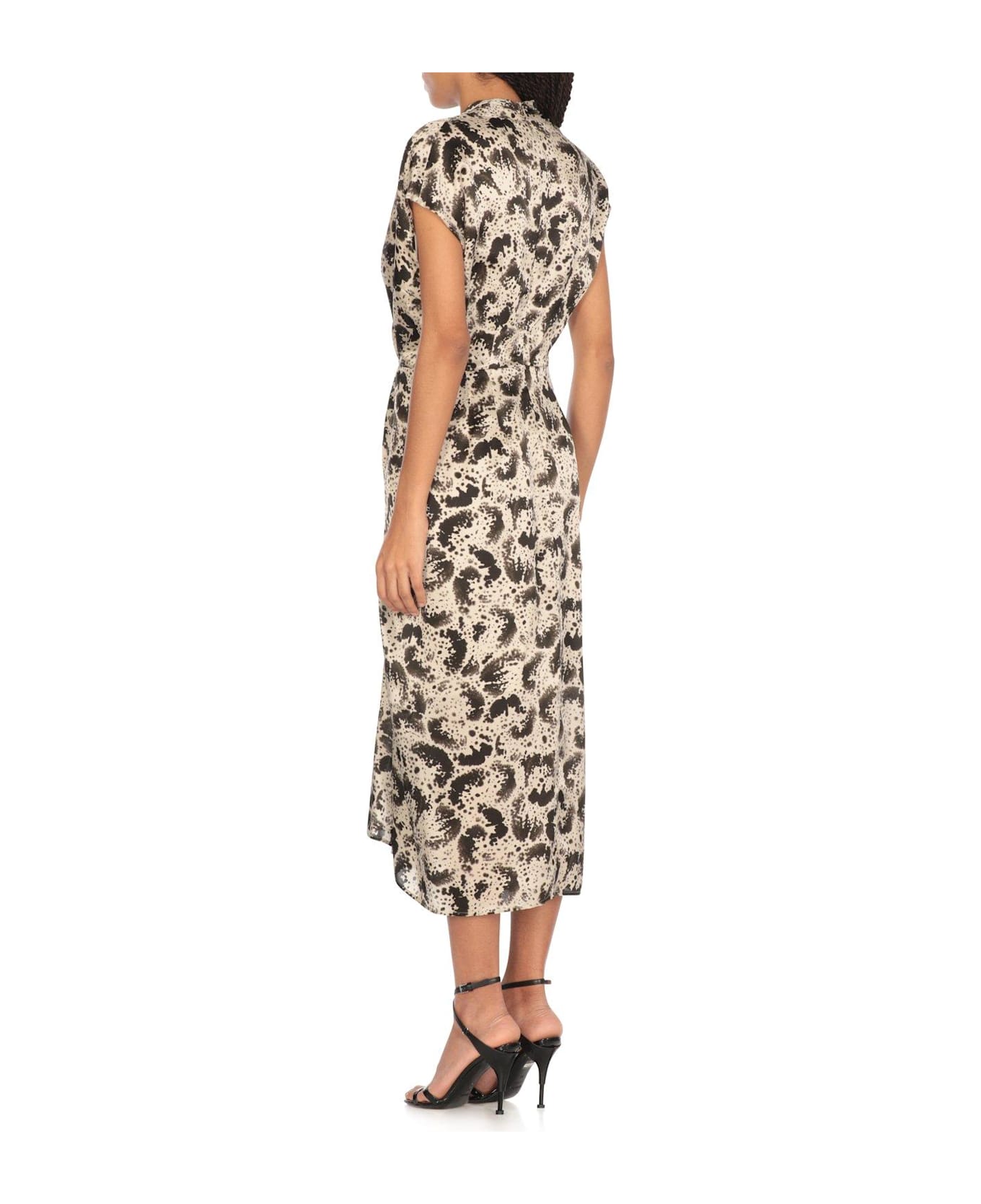 Dries Van Noten Dilian Printed Dress - BLACK/NEUTRALS