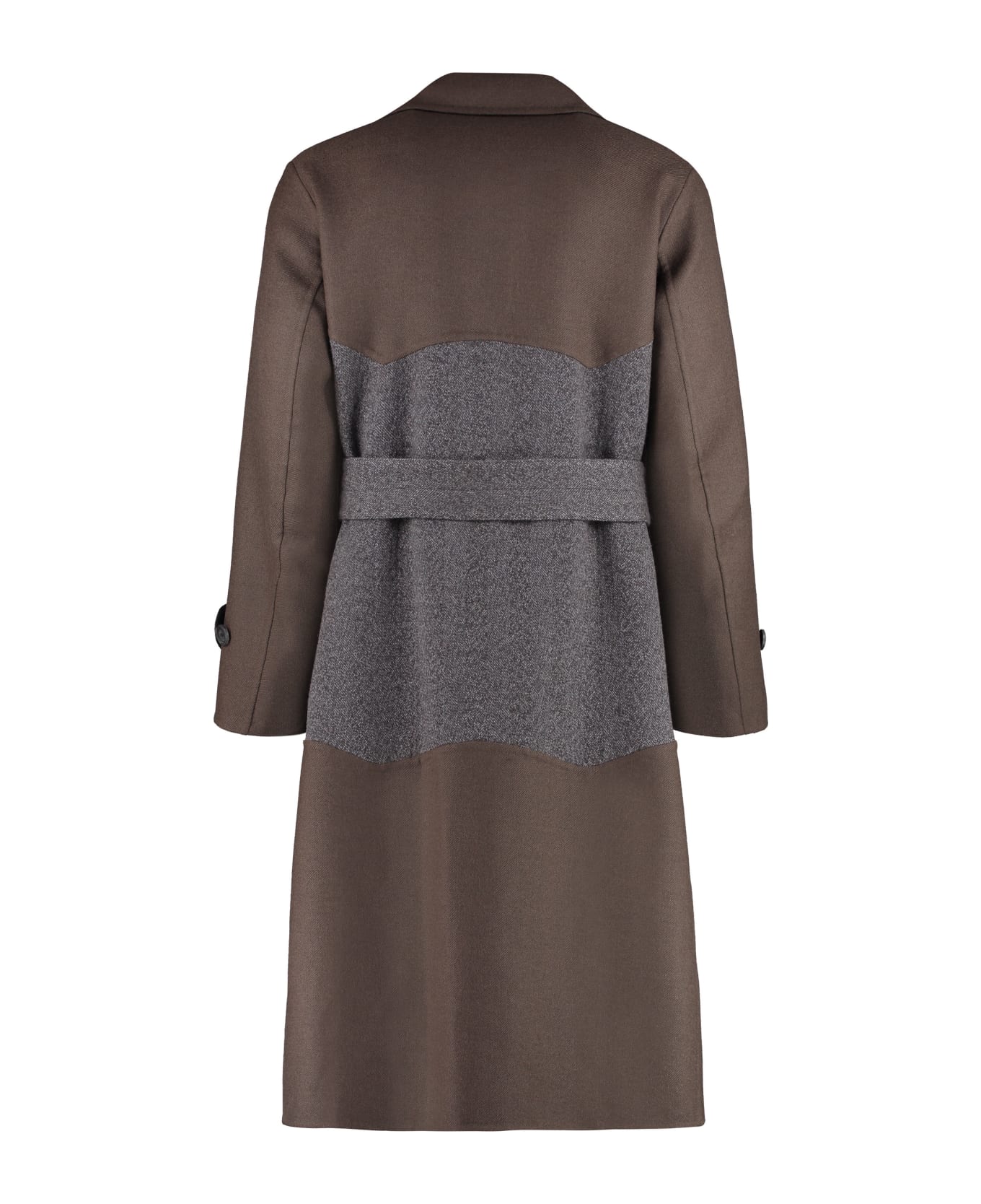 Ferragamo Wool Long Coat - brown