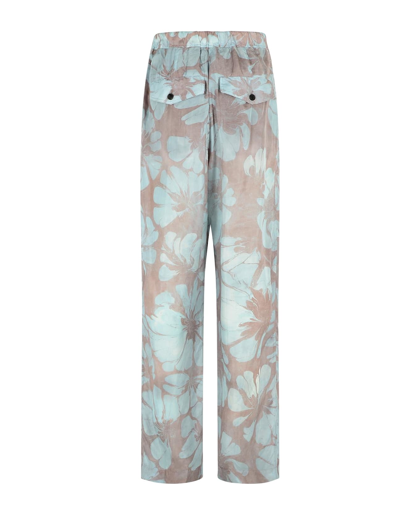Dries Van Noten 
pannoch
 Blue Viscose Pants - Light Blue