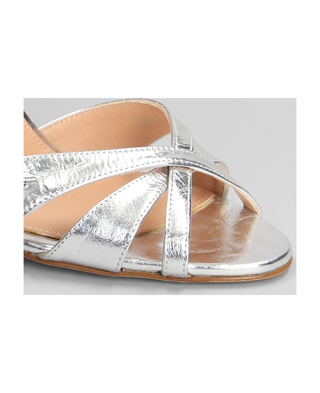 The Seller Sandals In Silver Leather - silver