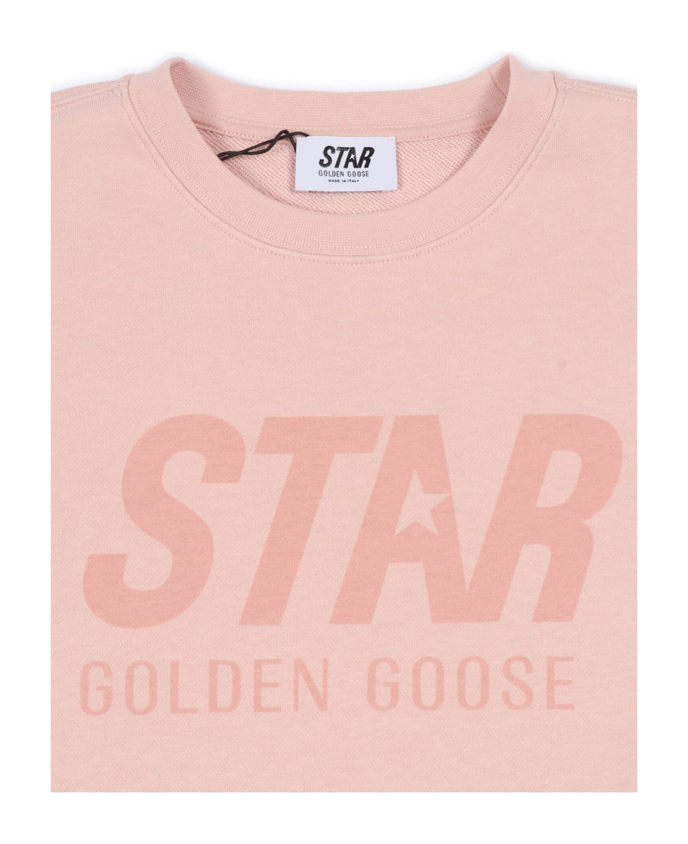 Golden Goose Star Girl
s Crewneck Regular Sweatshirt New Logo Print - PINK