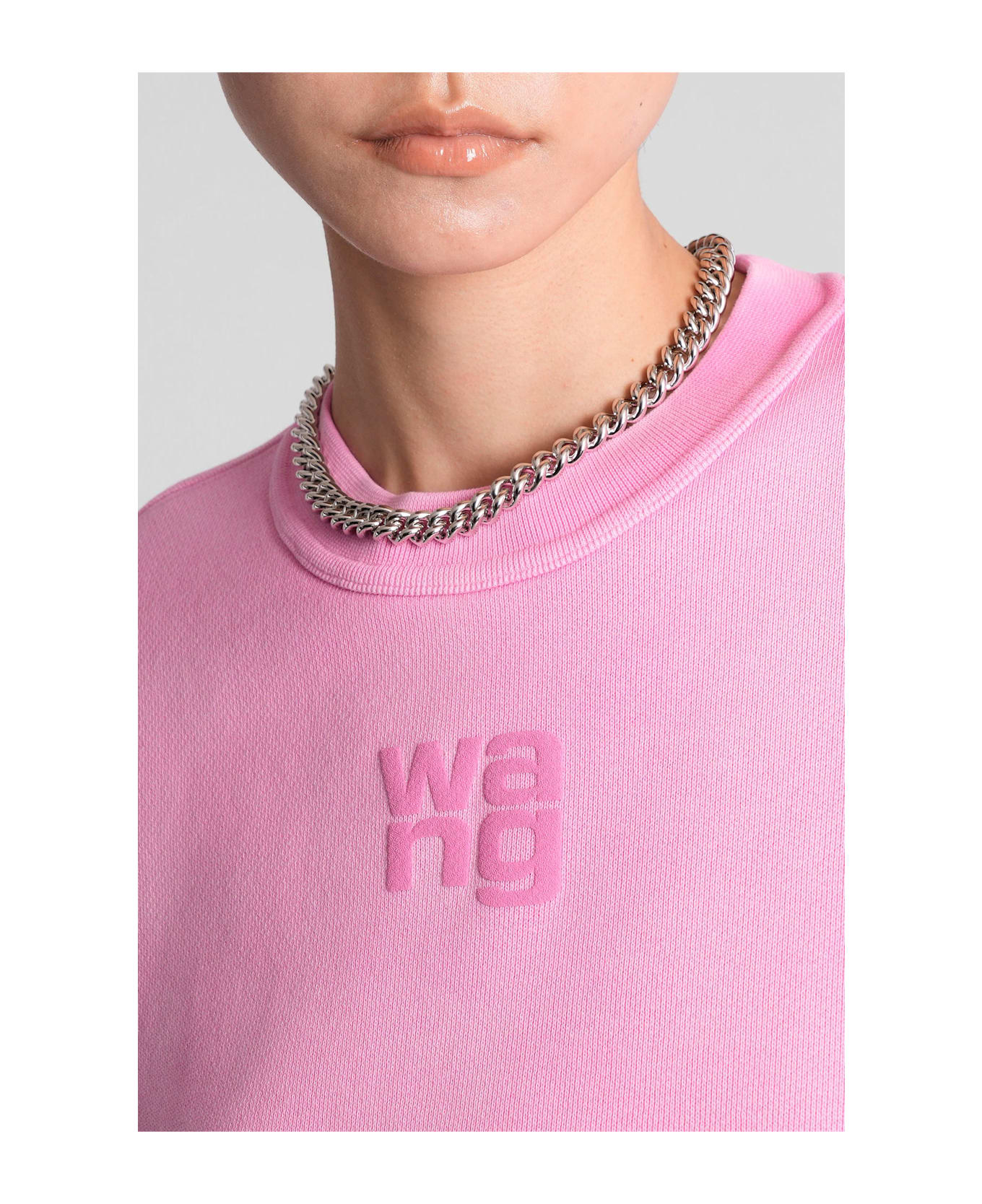 Alexander Wang Sweatshirt In Rose-pink Cotton - PINK