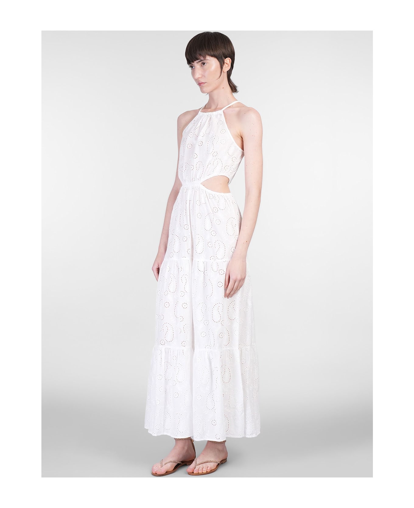 MC2 Saint Barth Kabi Long Dress In White Cotton - white