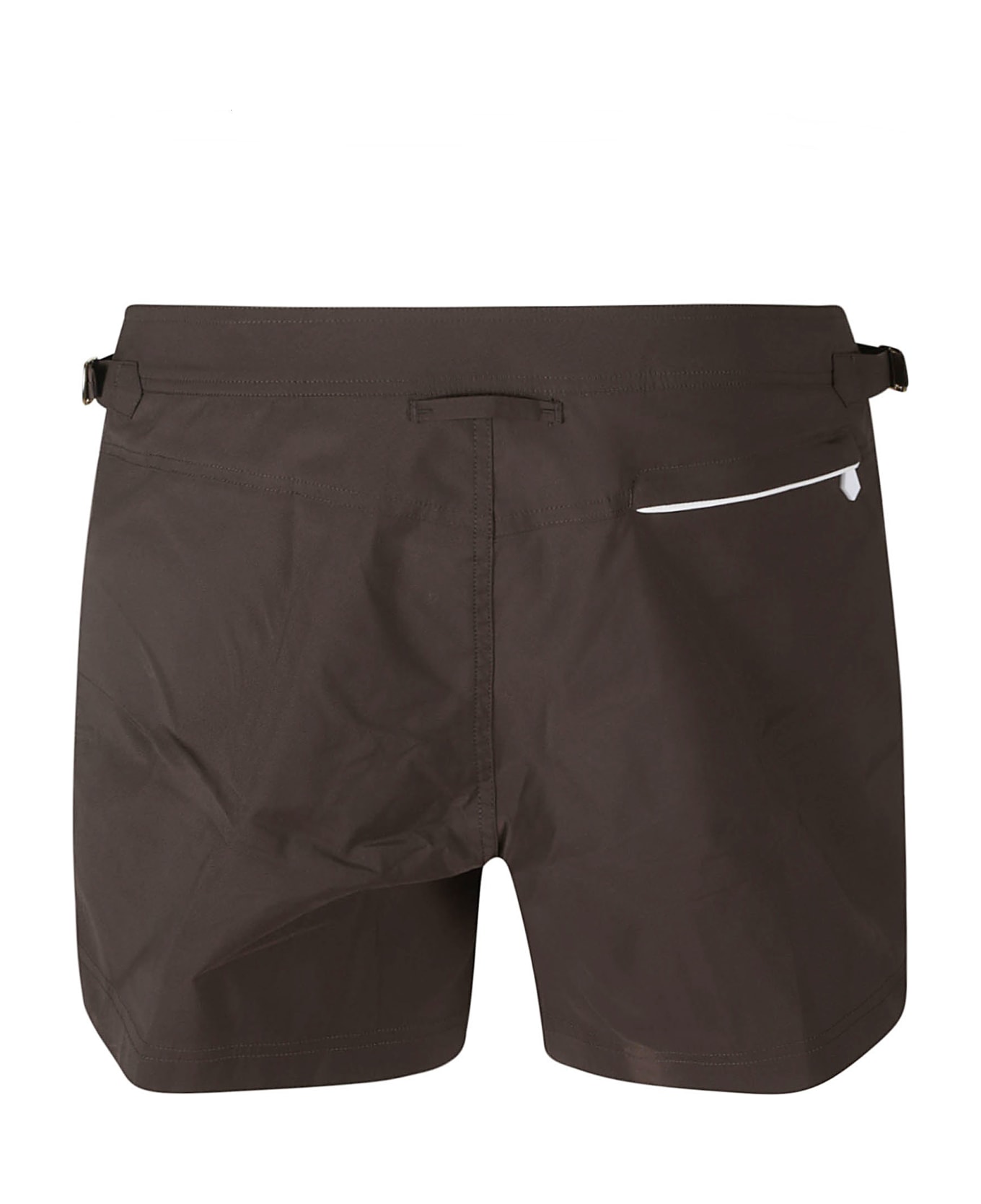 Tom Ford Side Stripe Classic Shorts - Dark Brown/White
